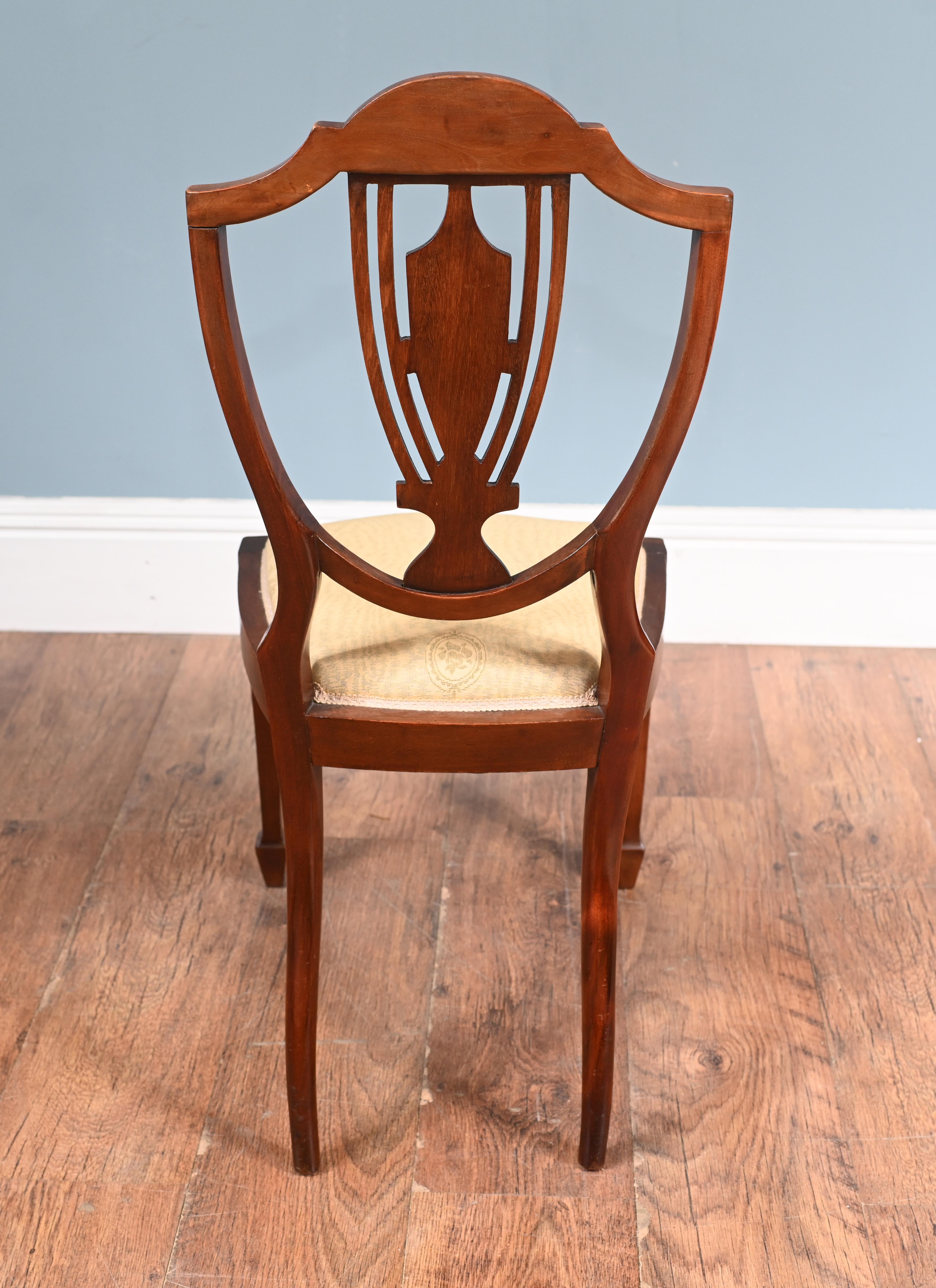Edwardian Side Chairs Hepplewhite Shield Back 1910 For Sale 2