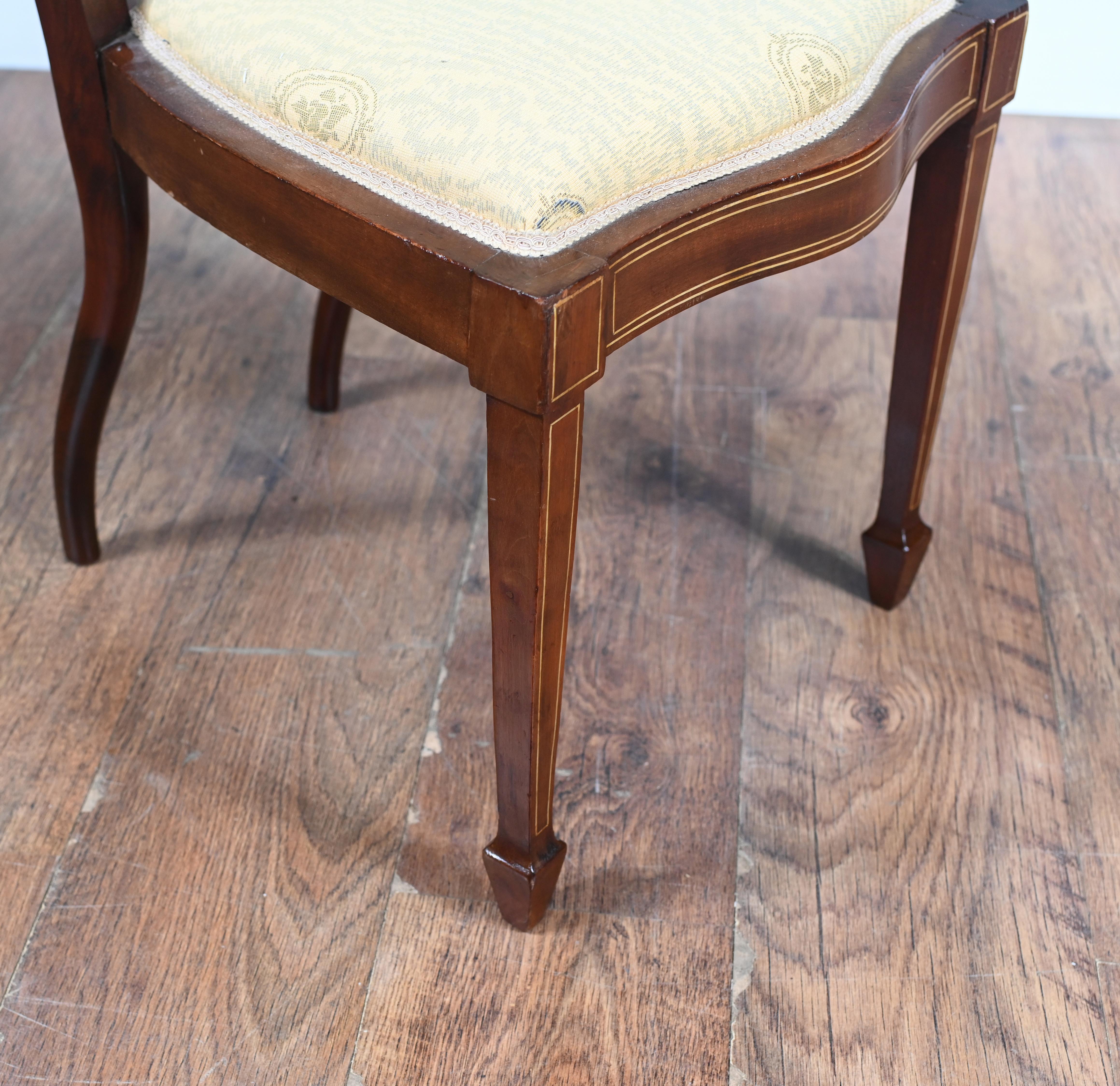 Edwardian Side Chairs Hepplewhite Shield Back 1910 For Sale 3