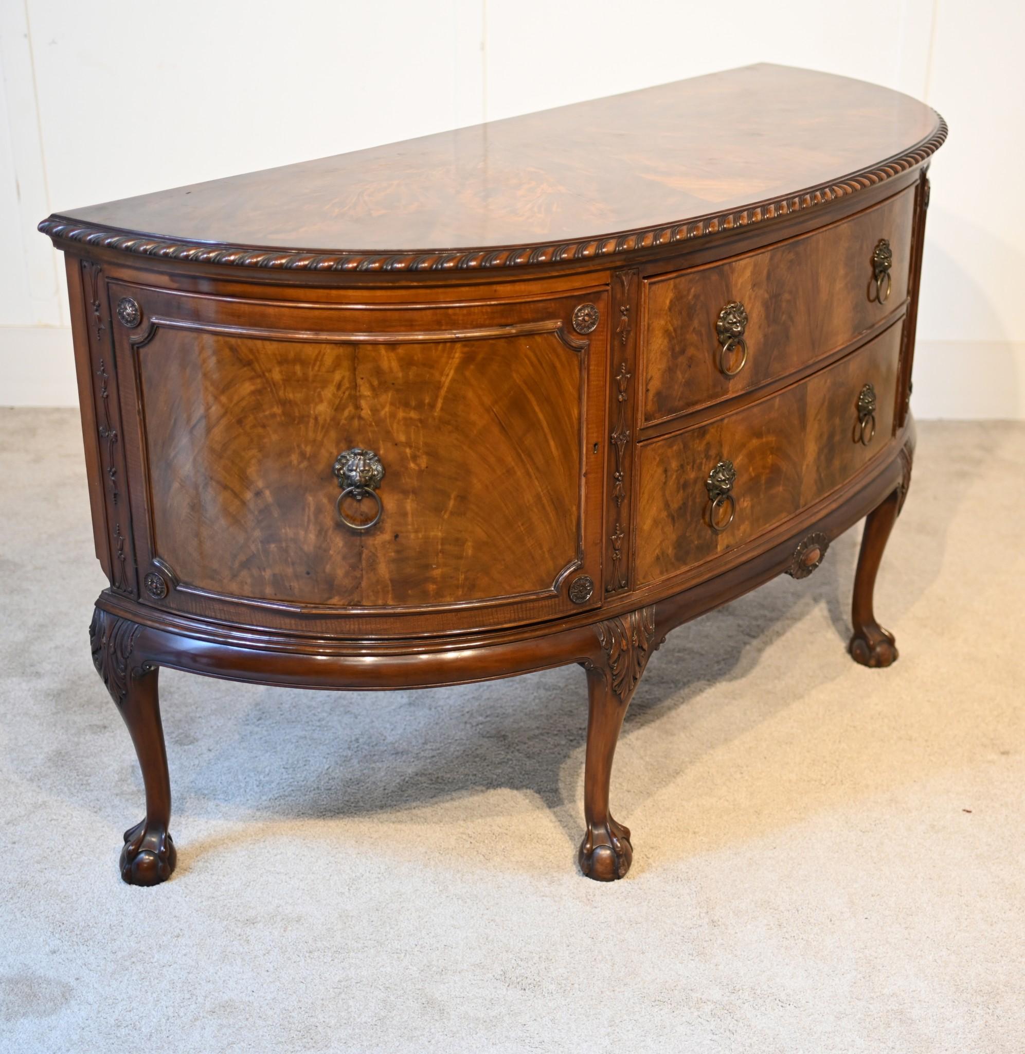 Early 20th Century Edwardian Sideboard Buffet Mahogany Bow Front 1900