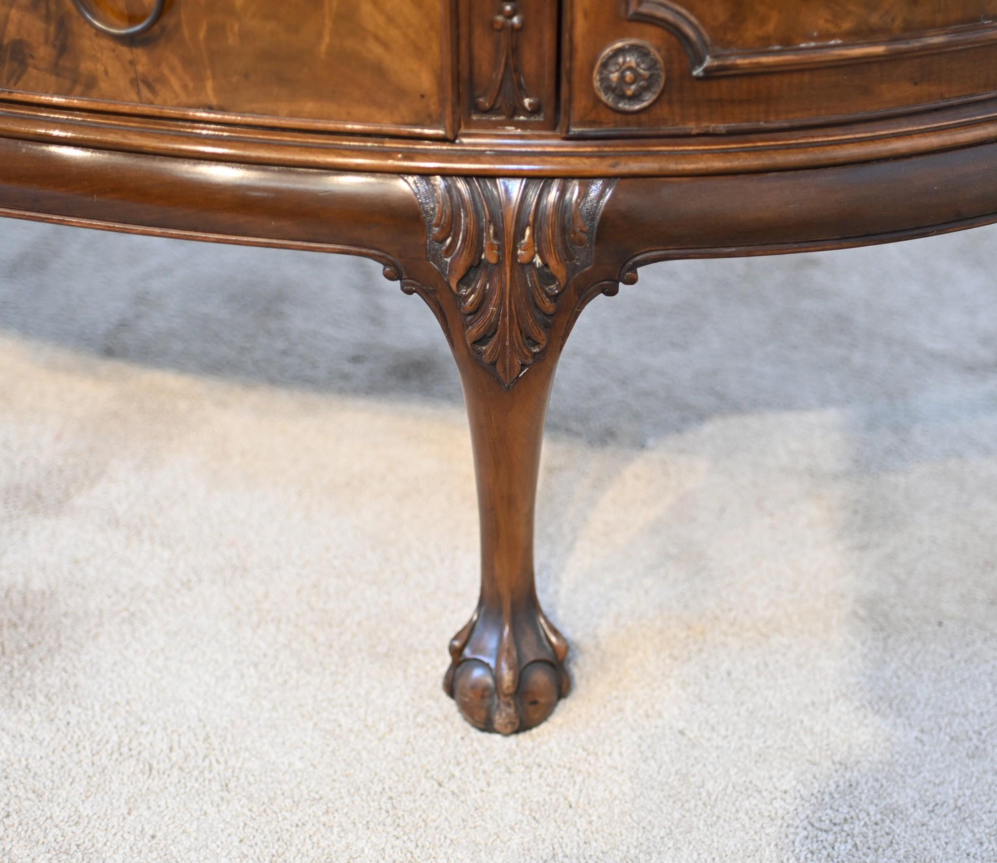 Edwardian Sideboard Buffet Mahogany Bow Front 1900 1