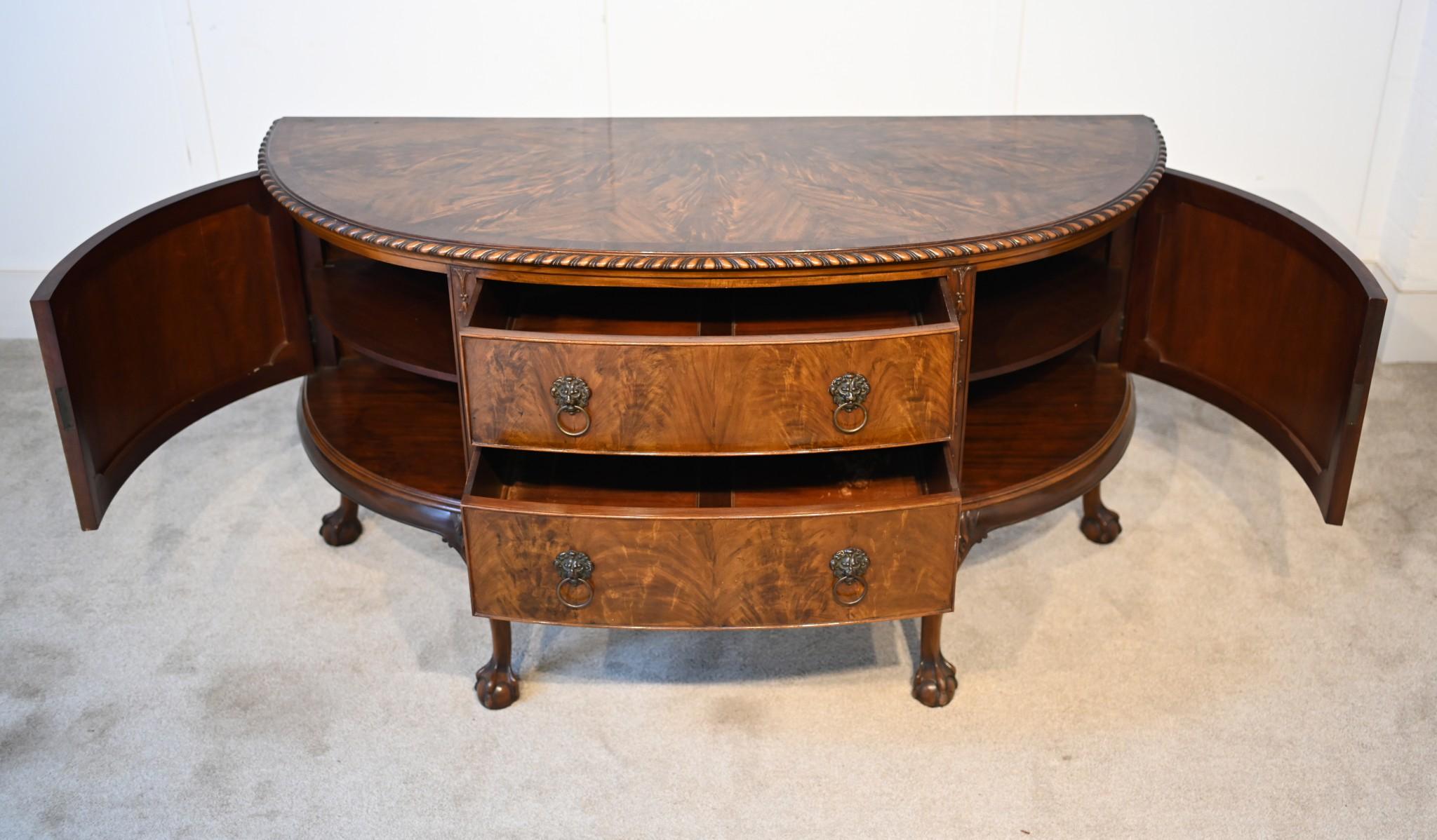 Edwardian Sideboard Buffet Mahogany Bow Front 1900 3