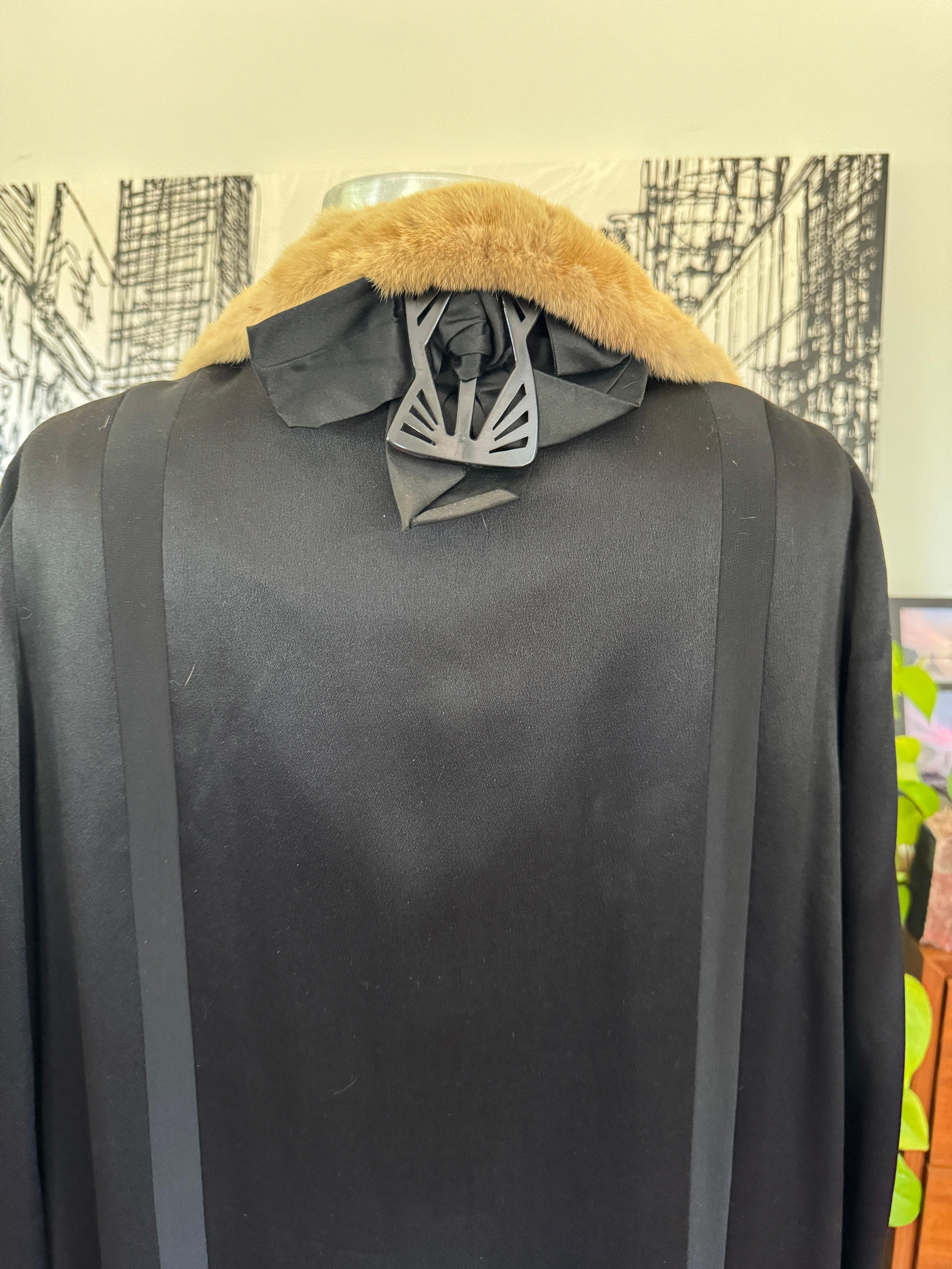 Edwardian Silk Ermine Fur Duster Coat For Sale 4