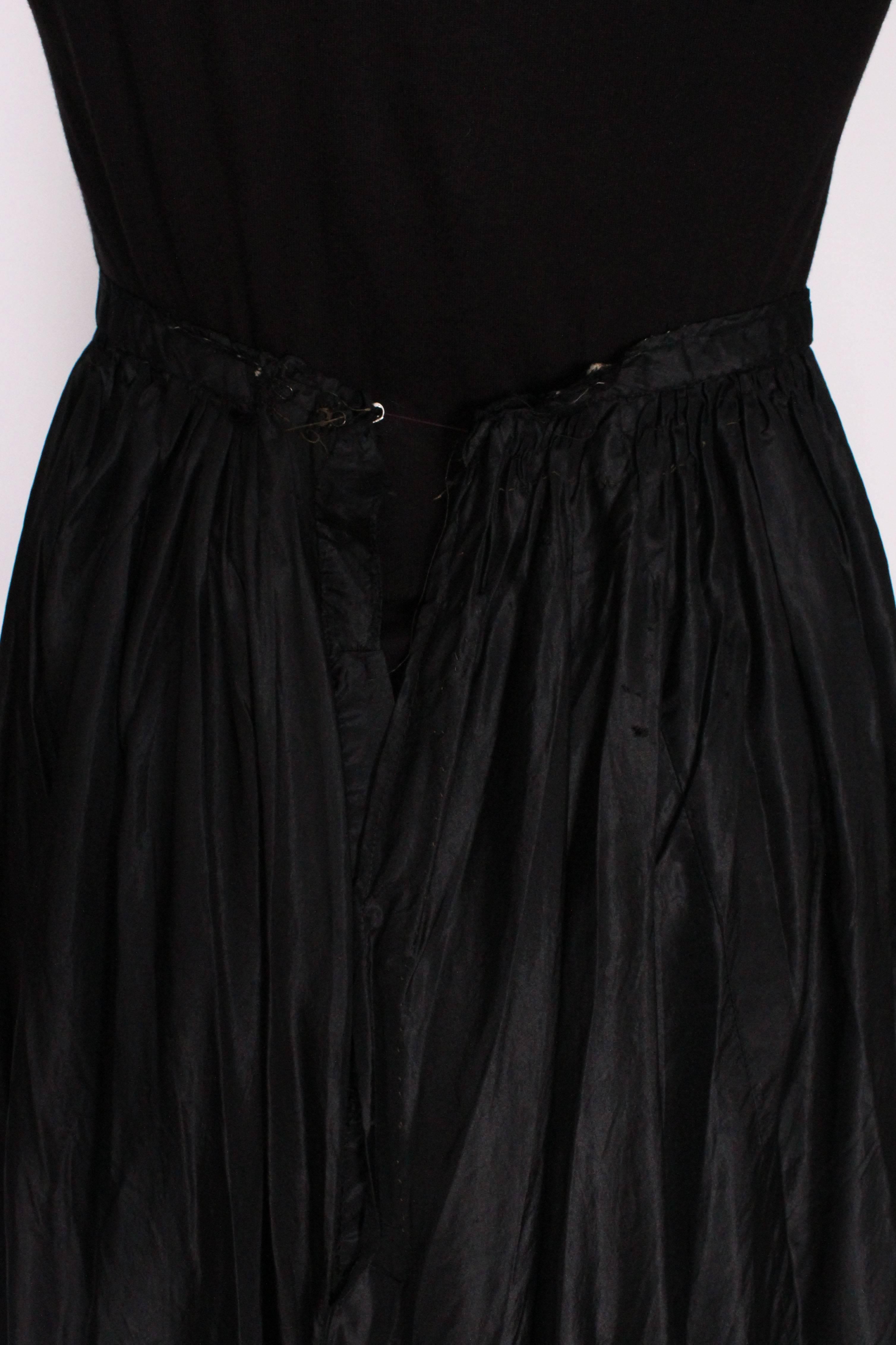 Edwardian Silk & Net Embroidered Black Skirt 3