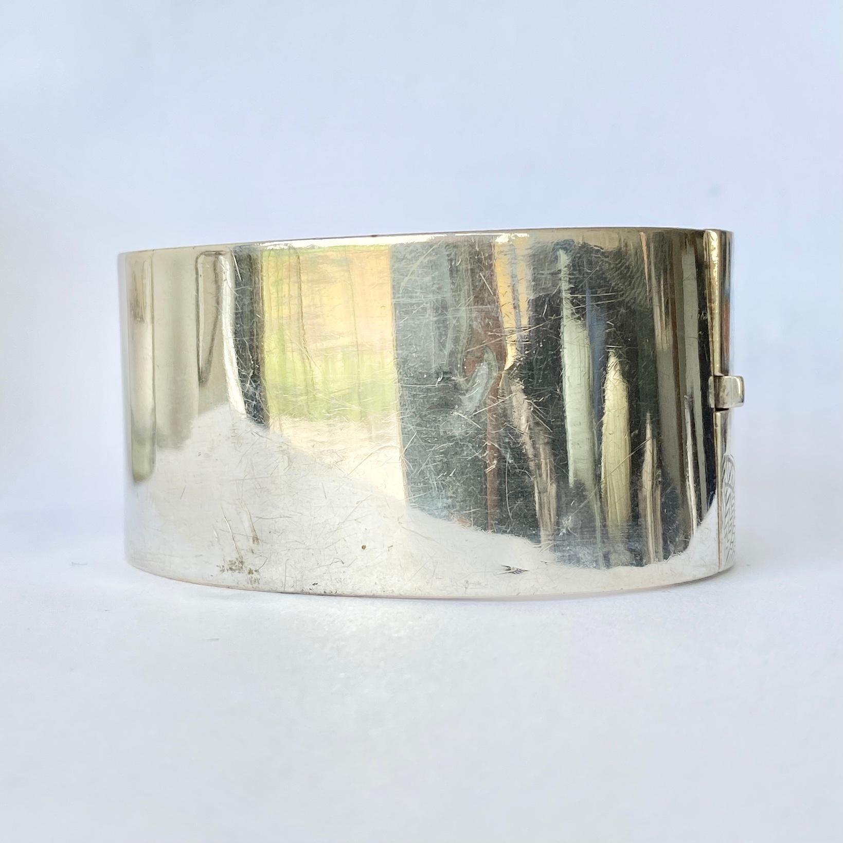 Edwardian Silver and Gold Overlay Bangle In Good Condition In Chipping Campden, GB