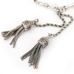 Albertina-Armband aus edwardianischem Silber mit Gürtel und Torpedo-Gliedern, um 1905