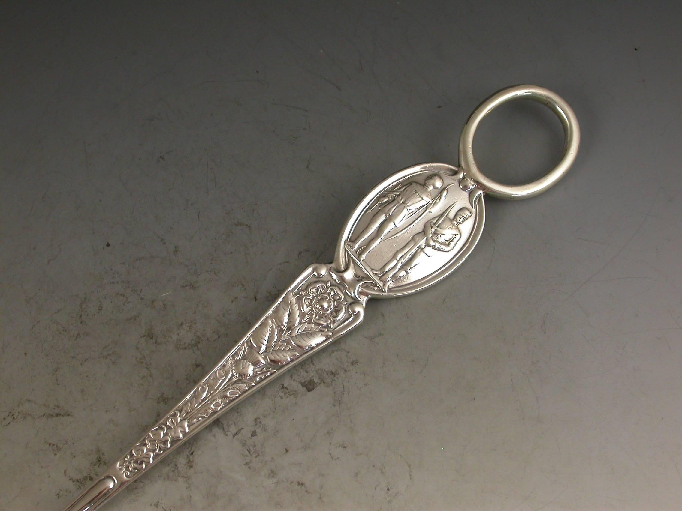 Early 20th Century Edwardian Silver Bisley Shooting Prize Letter Opener / Skewer, Sheffield, 1904 For Sale