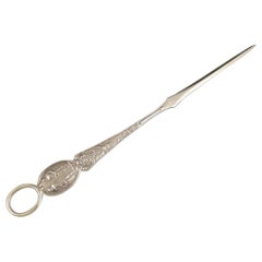 Edwardian Silver Bisley Shooting Prize Letter Opener / Skewer, Sheffield, 1904