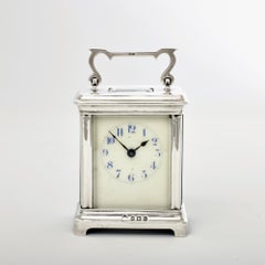 Edwardian silver carriage clock