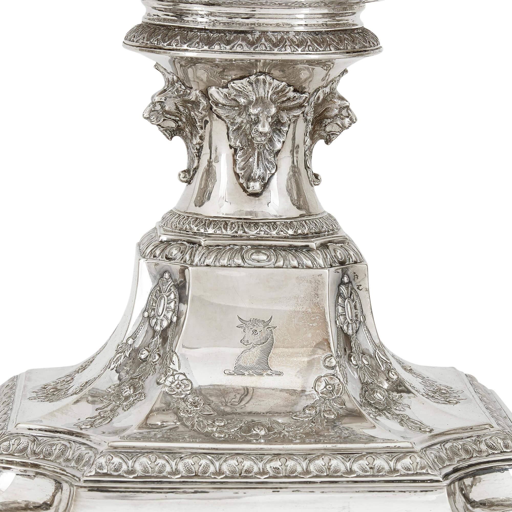 Edwardian Silver Centrepiece Suite by Horace Woodward & Co. London For Sale 2