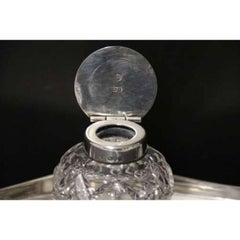 Edwardian Silver Desk Inkstand Standing on Splayed Feet, London 1907, 8