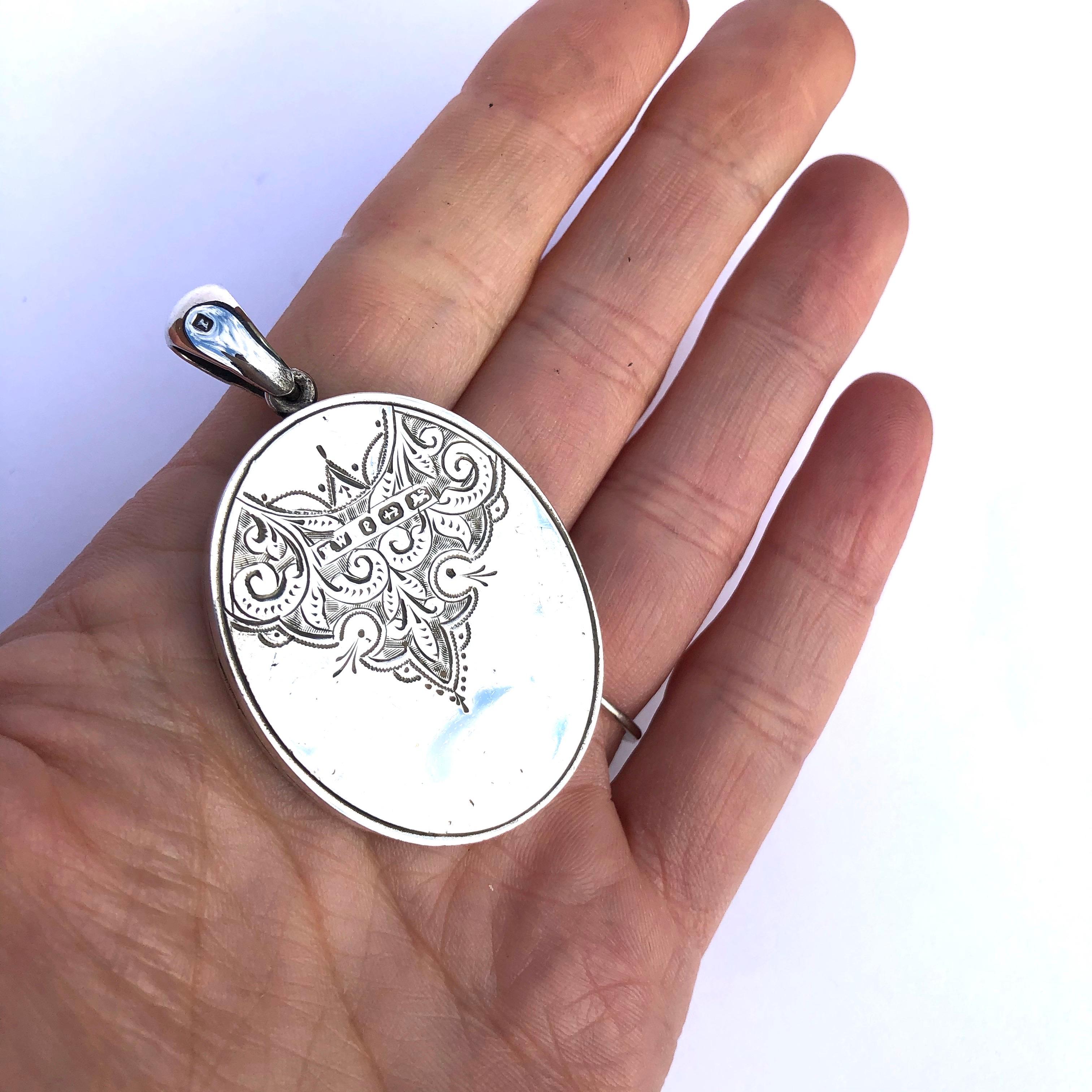 Women's Edwardian Silver Engraved Locket