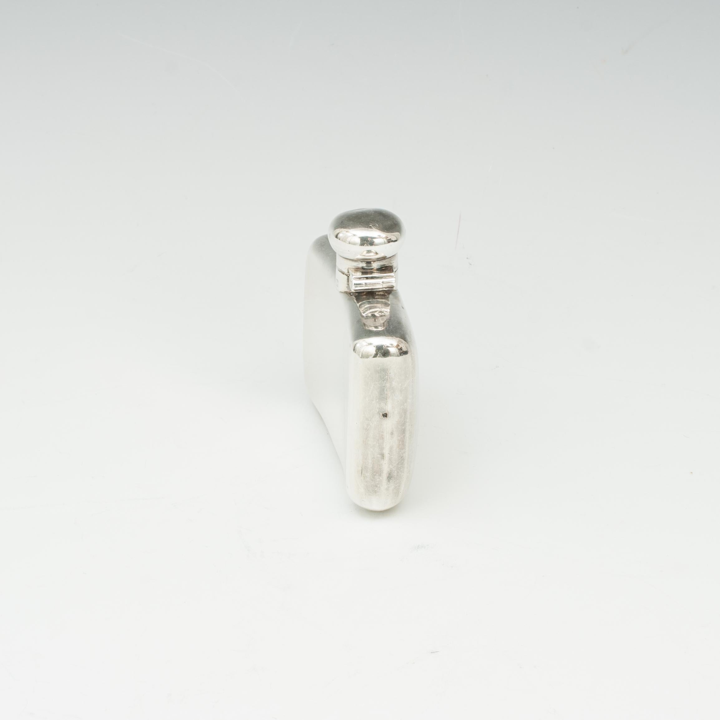 British Edwardian Silver Hip Flask by Atkin Bros, Sheffield