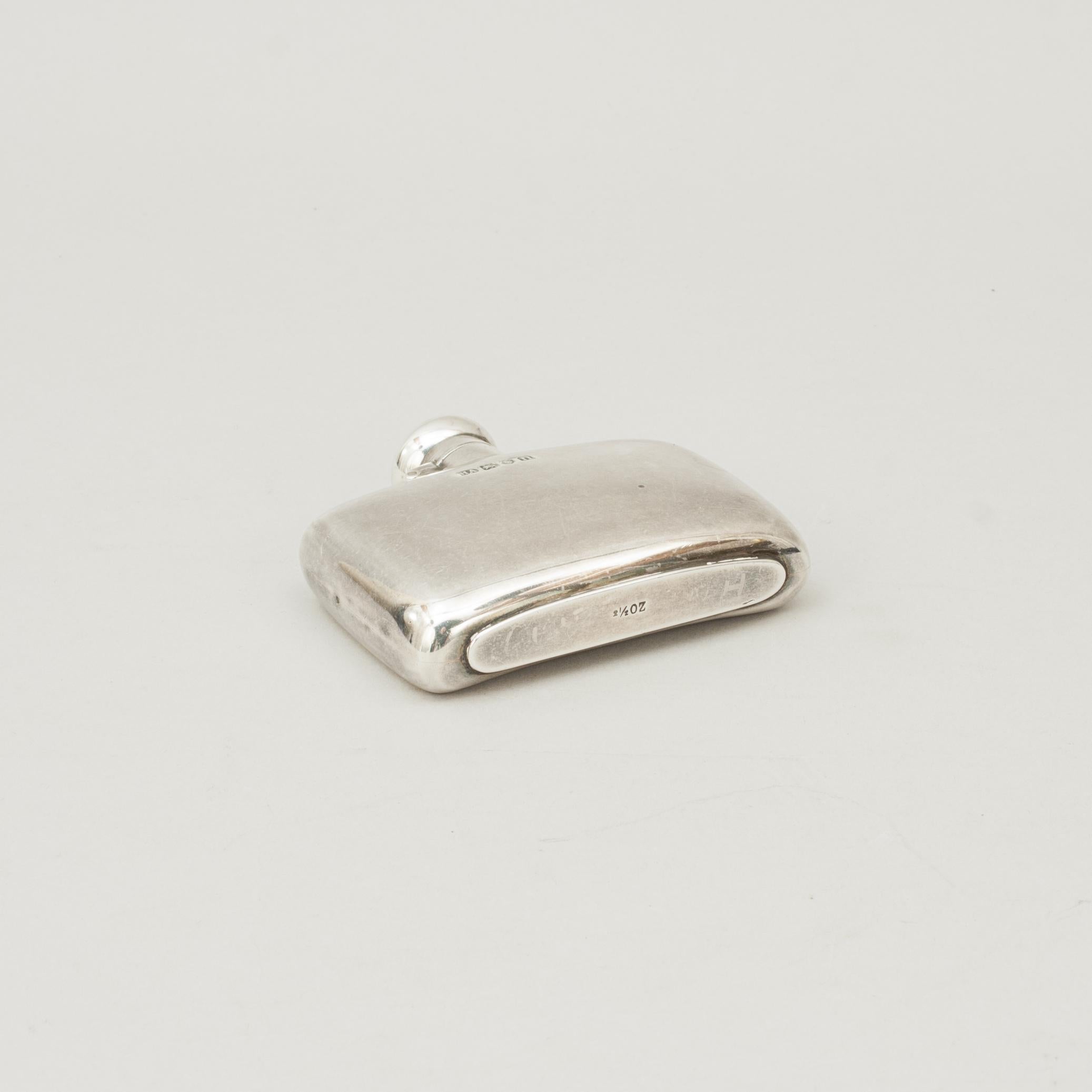 Early 20th Century Edwardian Silver Hip Flask by Atkin Bros, Sheffield