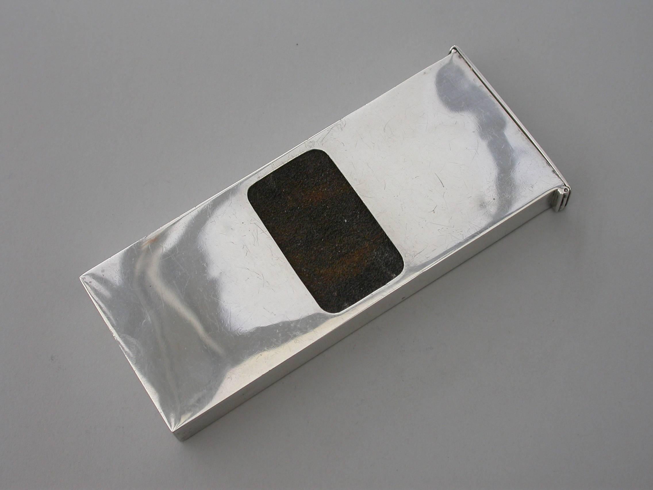 Edwardian Silver Motorcar Headlamp Match Box Case by Z Barraclough & Sons, 1907 5