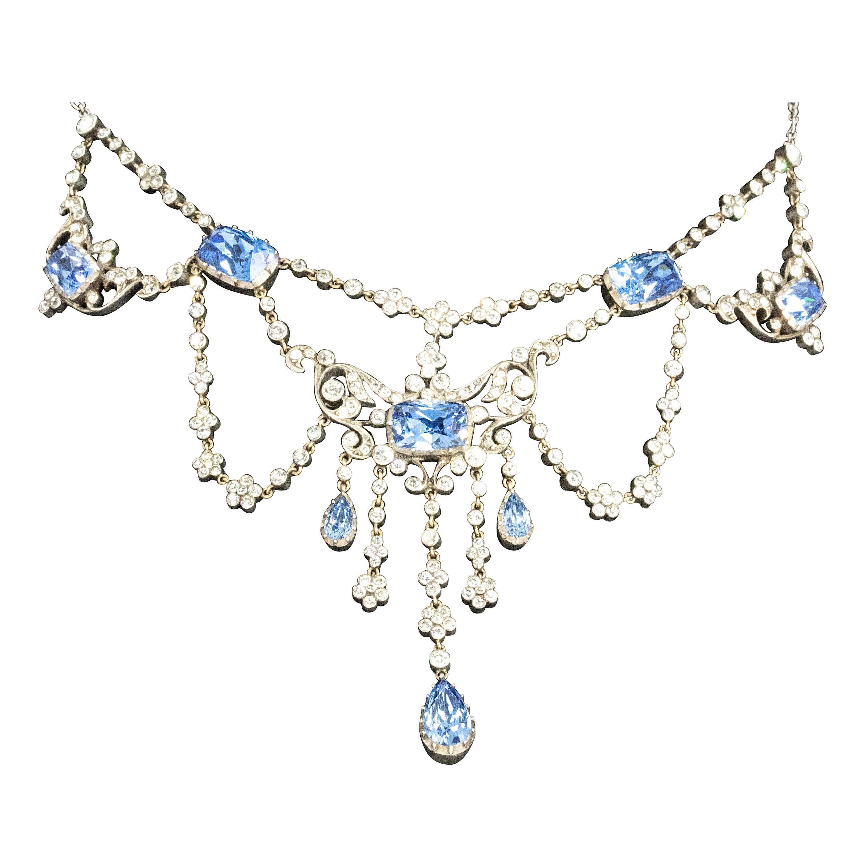 Edwardian Silver Paste Georgian Style Necklace