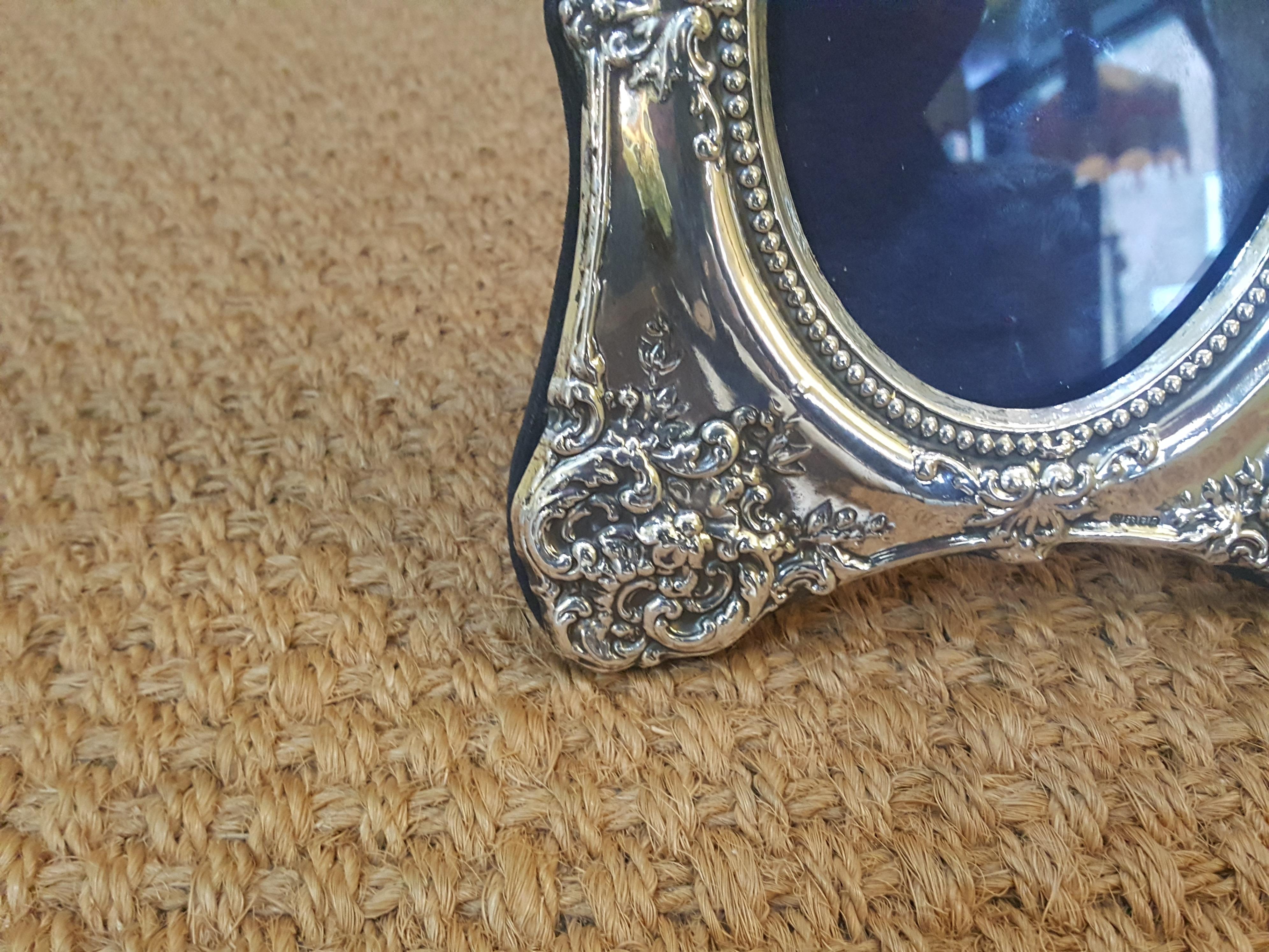 English Edwardian Silver Picture Frame For Sale