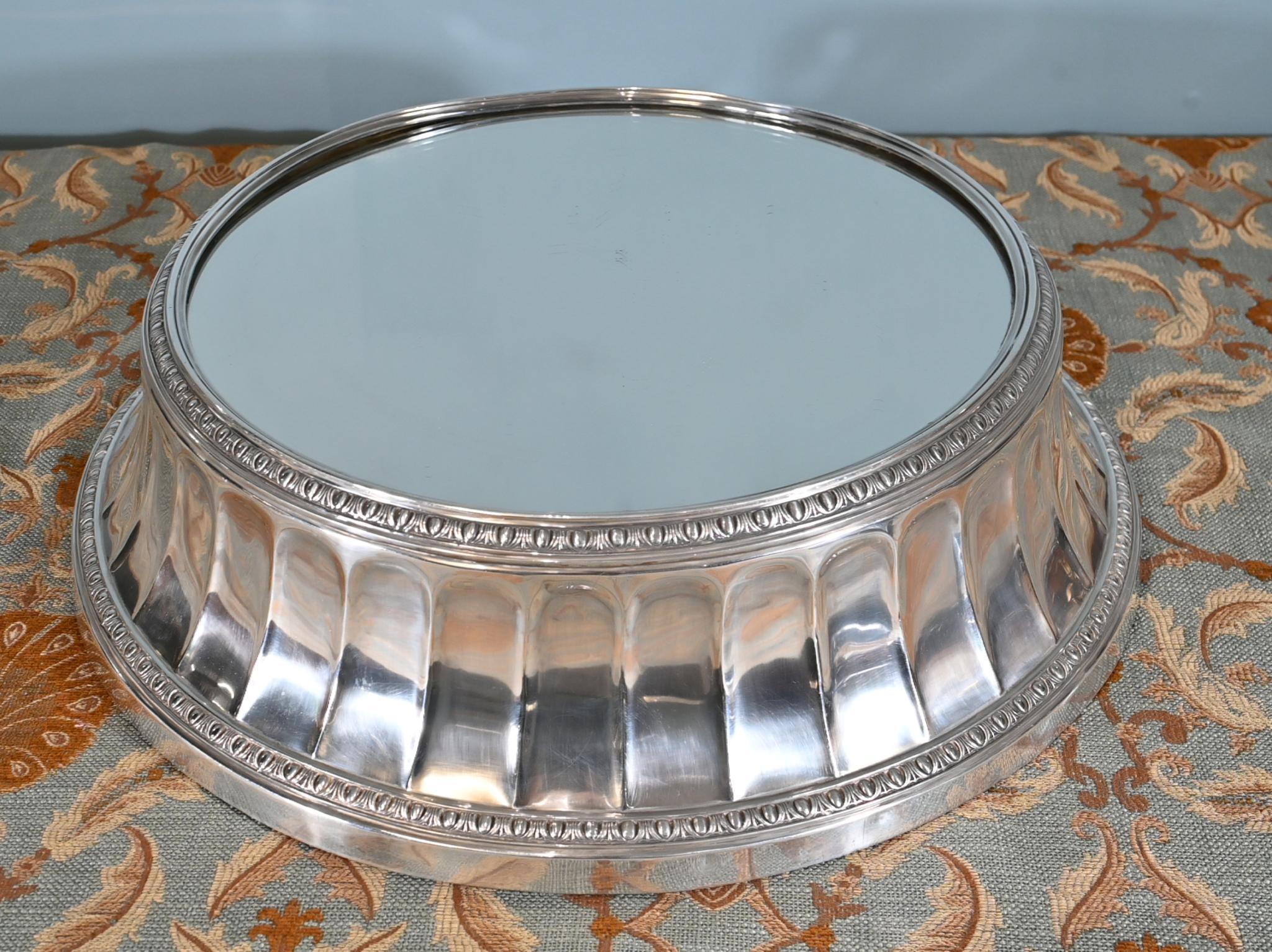 Edwardian Silver Plate Cake Stand Display Plateau Wedding Platter 1910 en vente 4