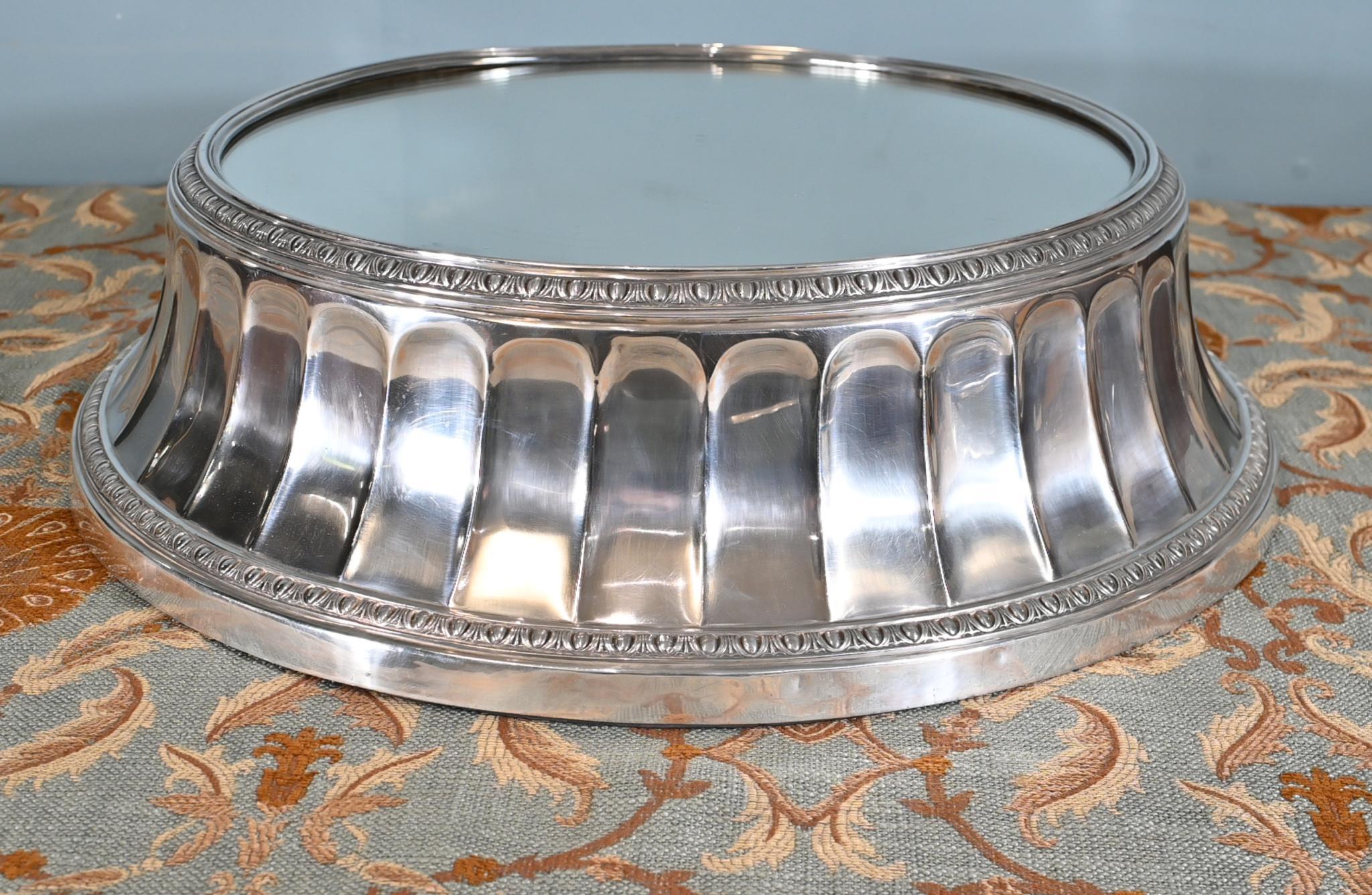 Edwardian Silver Plate Cake Stand Display Plateau Wedding Platter 1910 en vente 6
