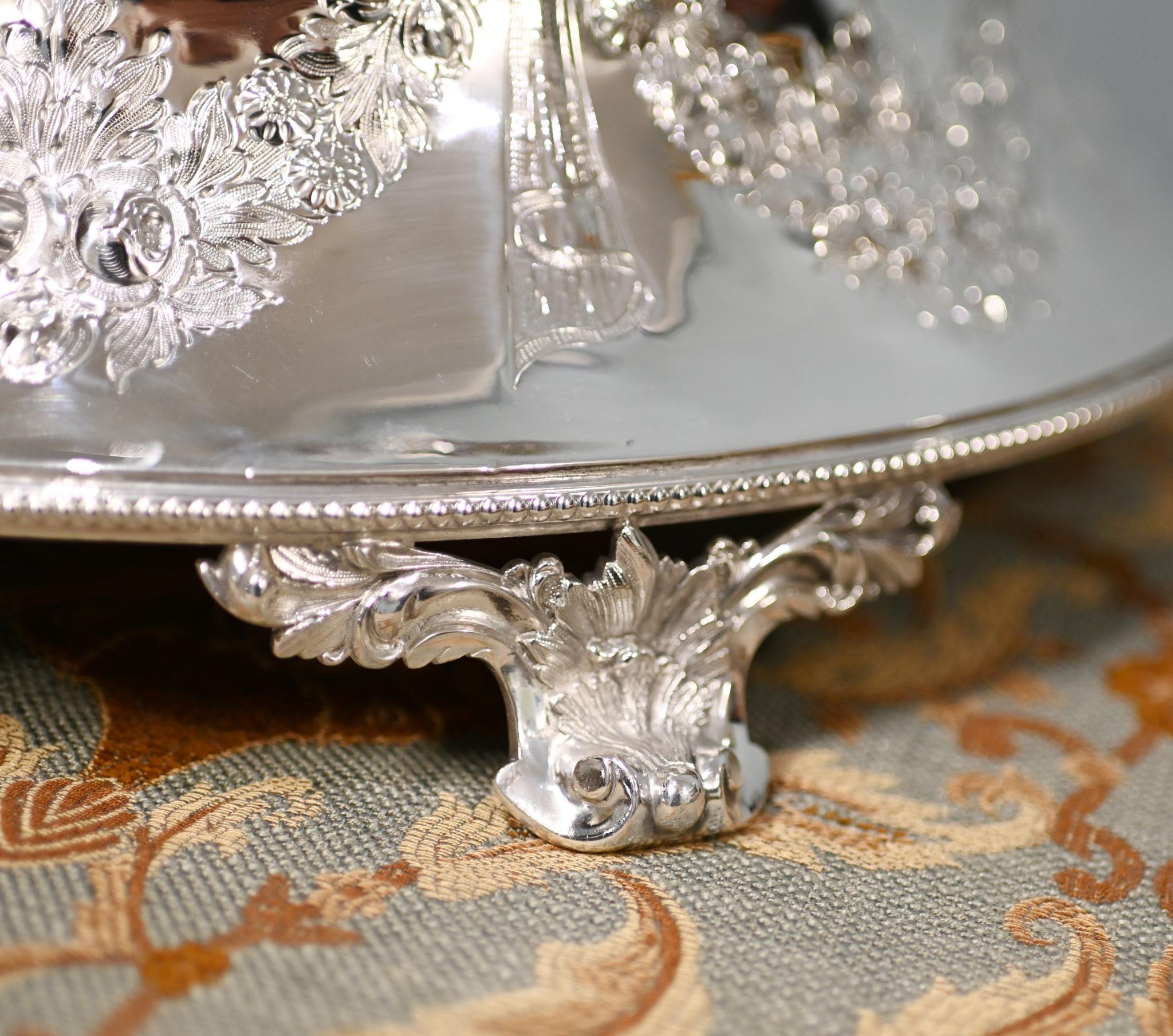 Alzata per torte in argento di epoca edoardiana Sheffield Mappin & Webb in vendita 3