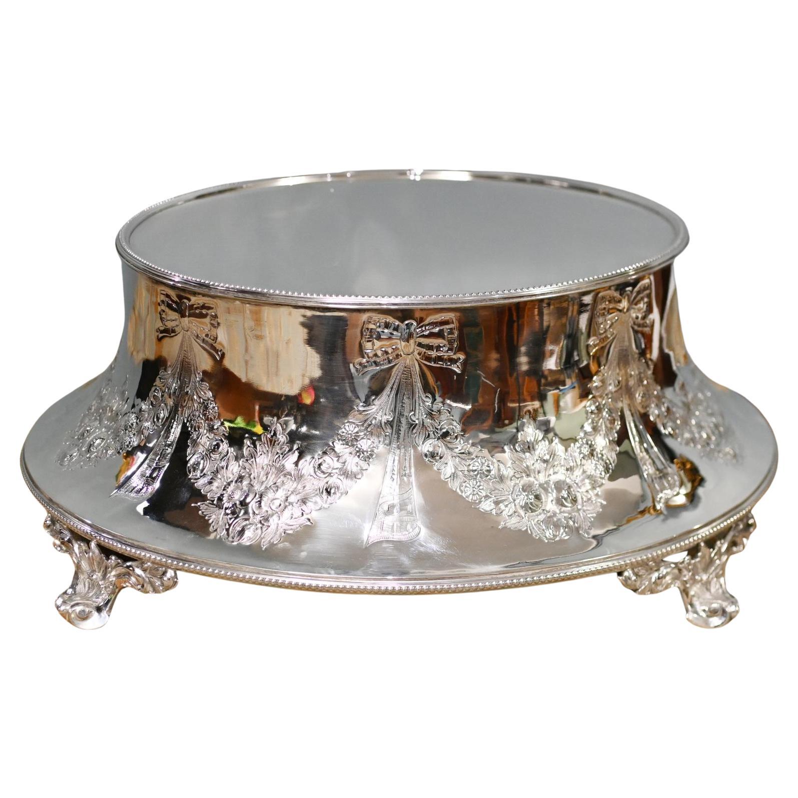 Alzata per torte in argento di epoca edoardiana Sheffield Mappin 
Webb