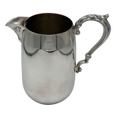 Edwardian Silver Plate Creamer Jug with Scroll Handle