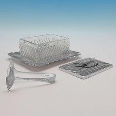 Edwardian Silver Plate Sardine Dish & Tongs - Henry Wilkinson c. 1910