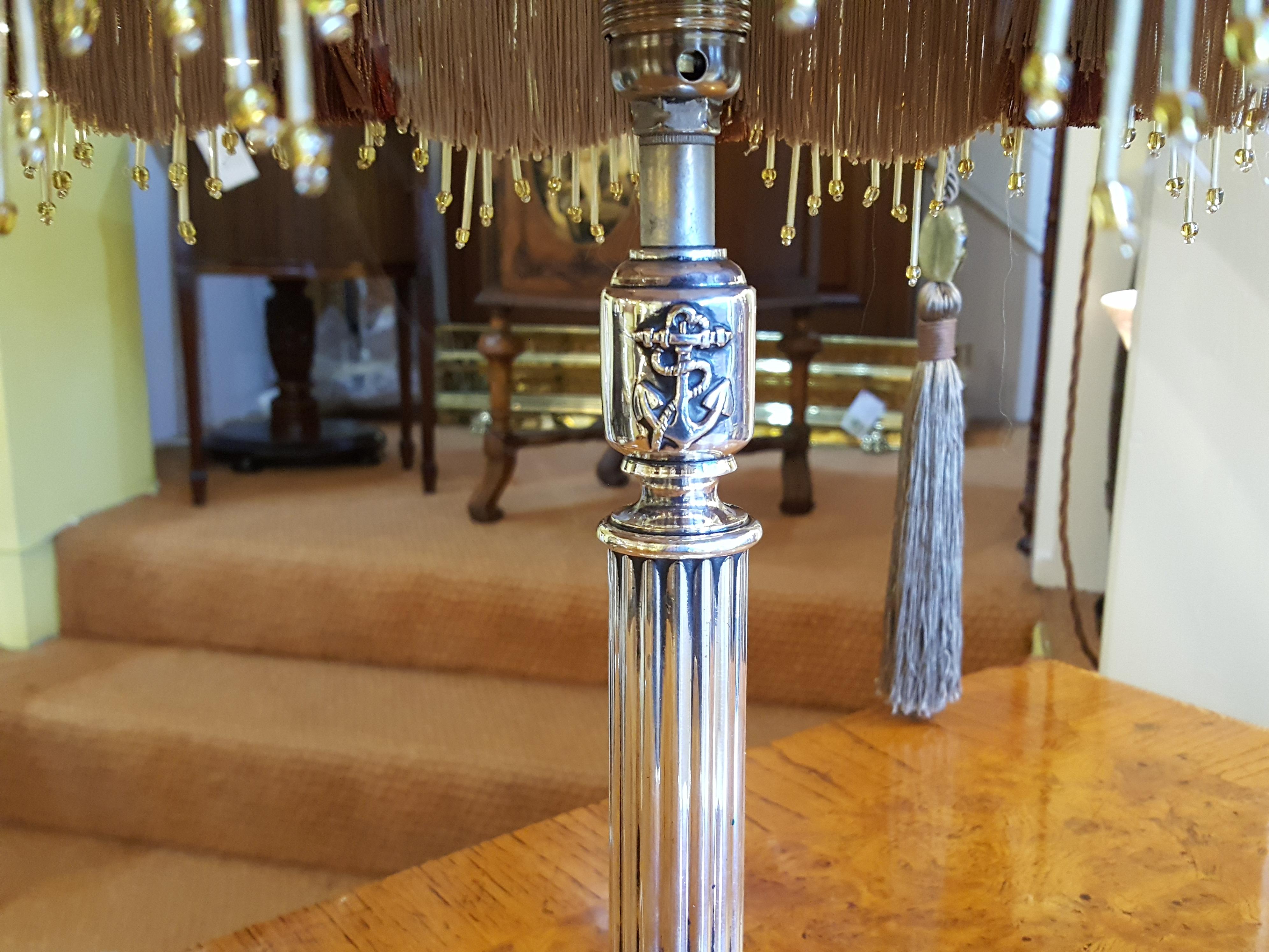 English Edwardian Silver Plate Table Lamp