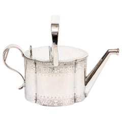 Edwardian Silver Plate Watering Can with Floral Border