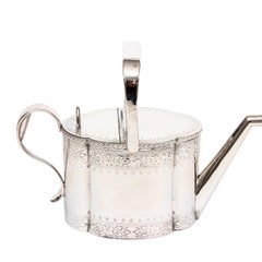 Edwardian Silver Plate Watering Can with Floral Border