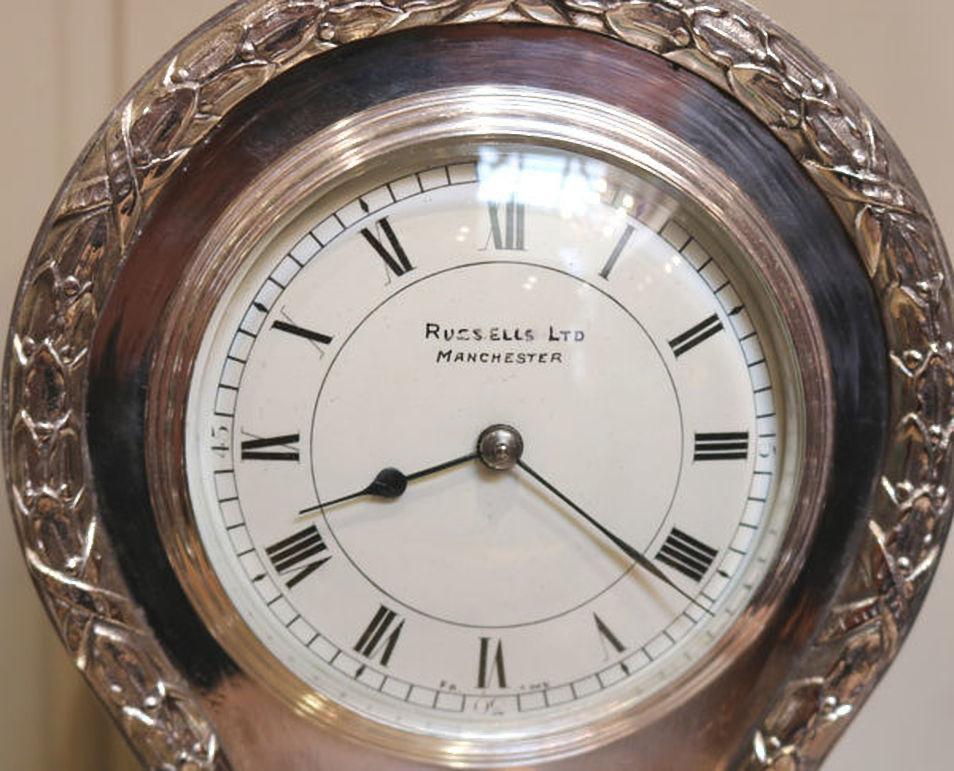 20th Century Edwardian Silver Plated Balloon Clock For Sale