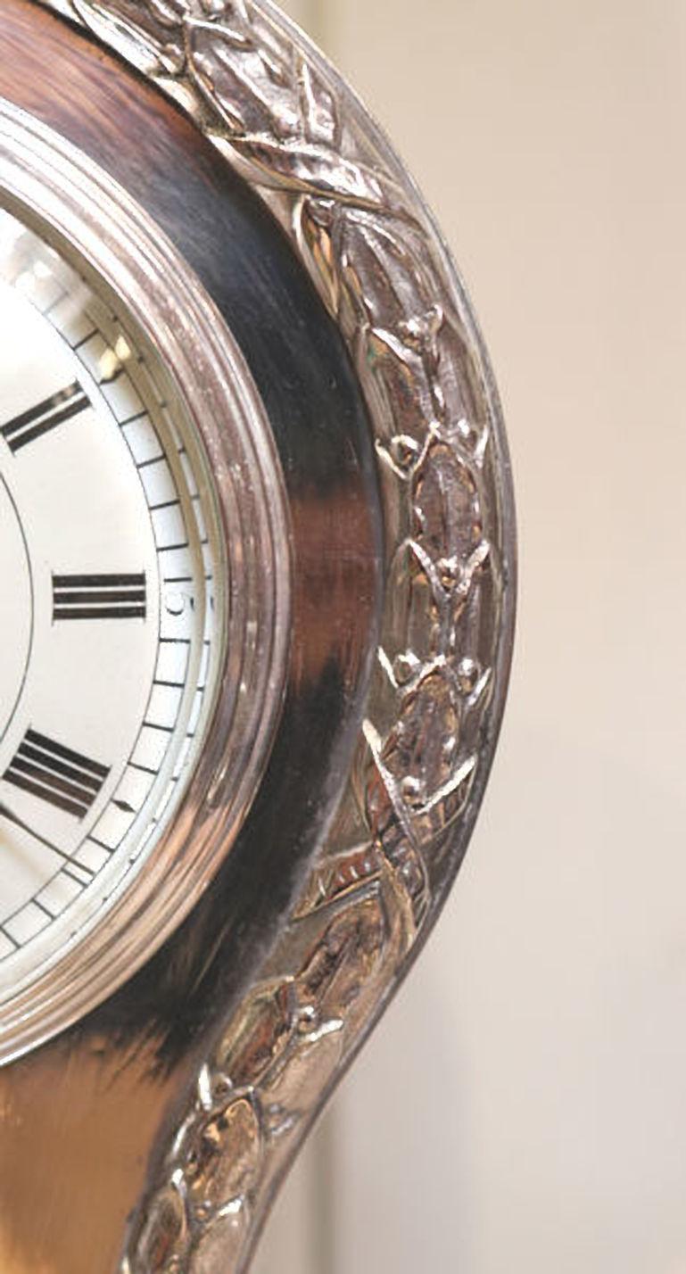 Edwardian Silver Plated Balloon Clock For Sale 1