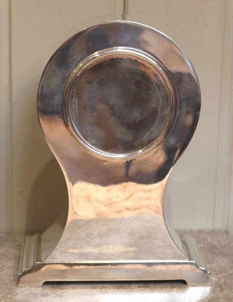 Edwardian Silver Plated Balloon Clock For Sale 3