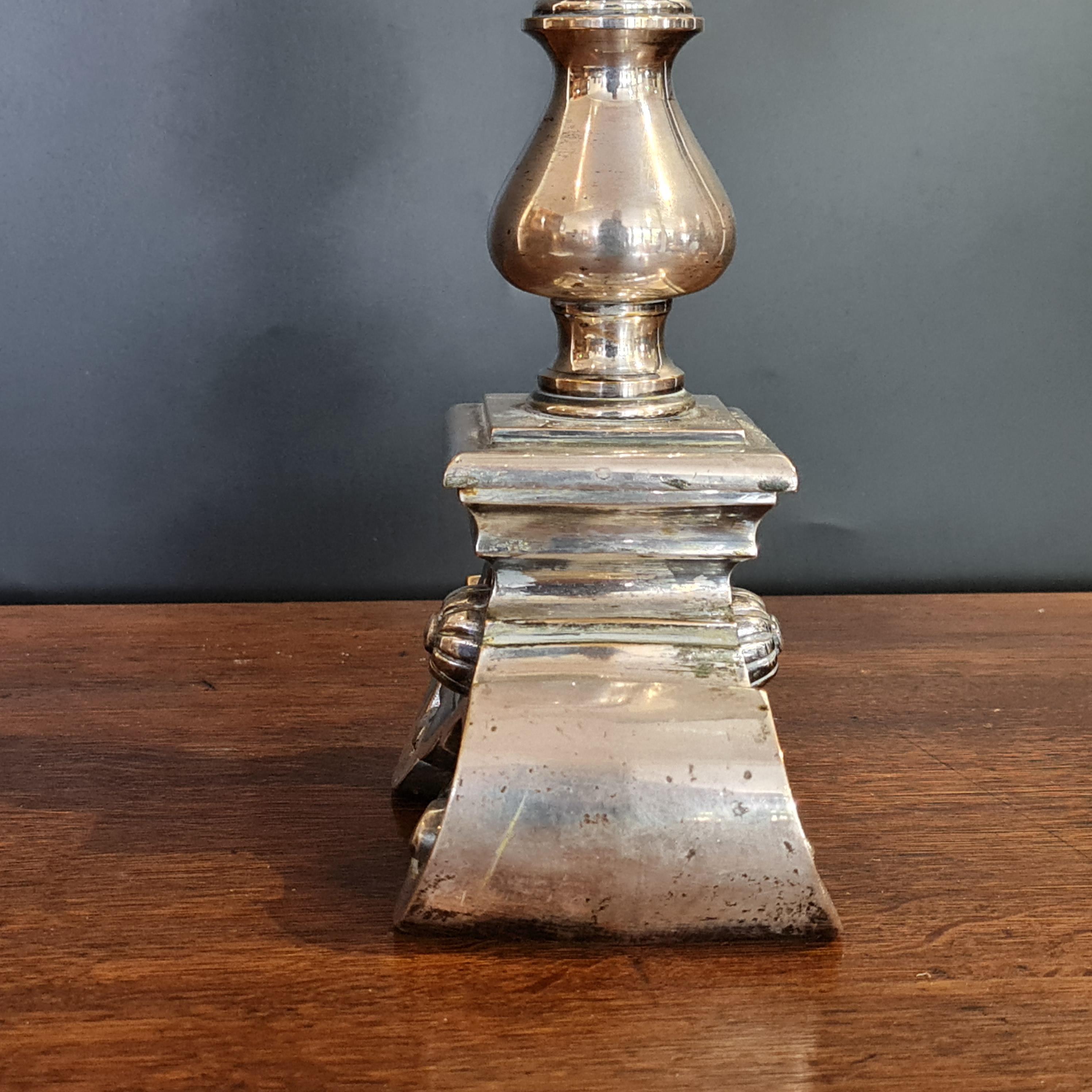 19th Century Edwardian Silver plated table Lamp For Sale