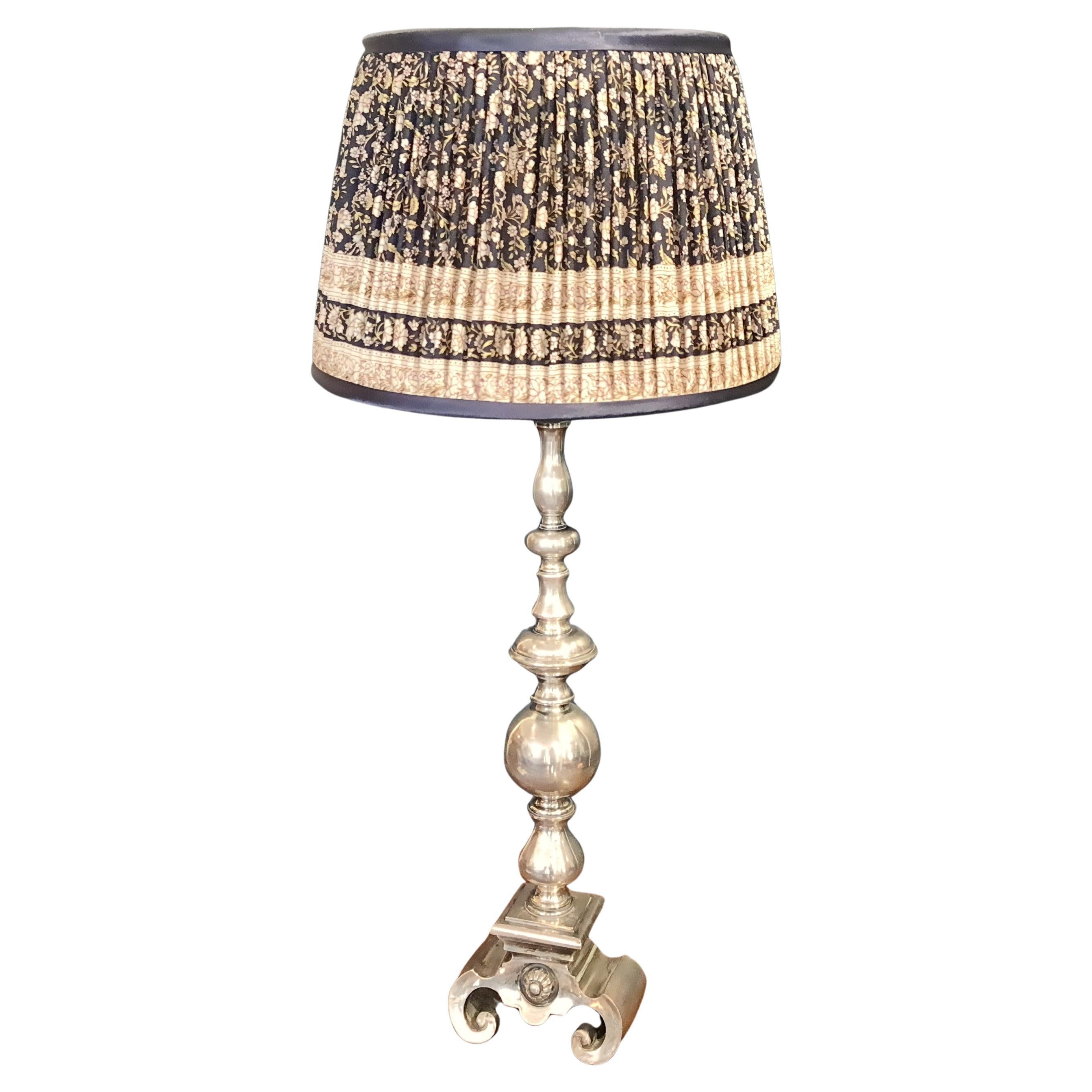 Lampada da tavolo edoardiana placcata in argento