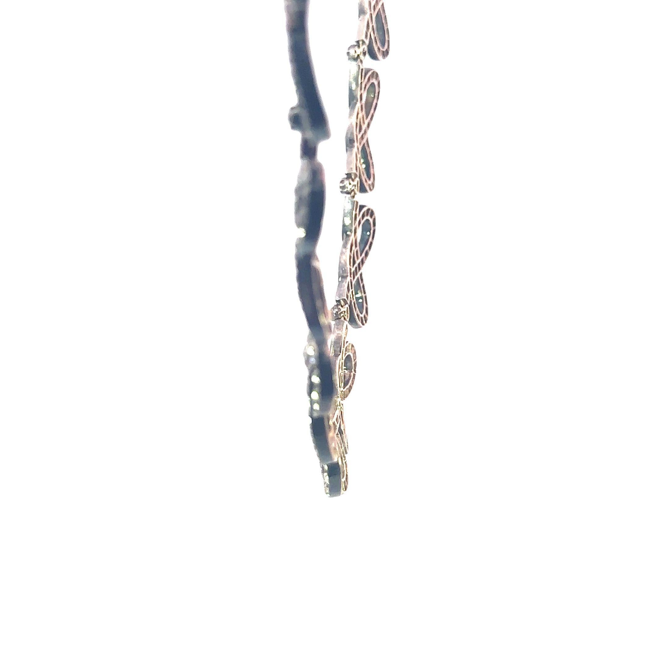 Edwardian Silver Topped Gold Infinity Bowtie Diamond Necklace ~31.9ctw Old Miner 2