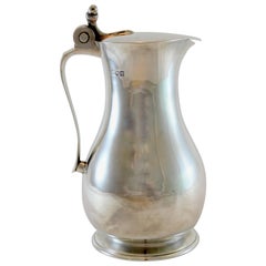 Edwardian Silver Water Pitcher with Acorn Finials, Thomas Bradbury & Sons