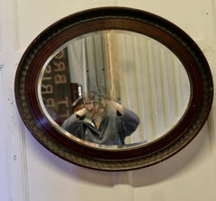 Edwardian Oval Mirror, Scumble Wood Finish, Victorian Style