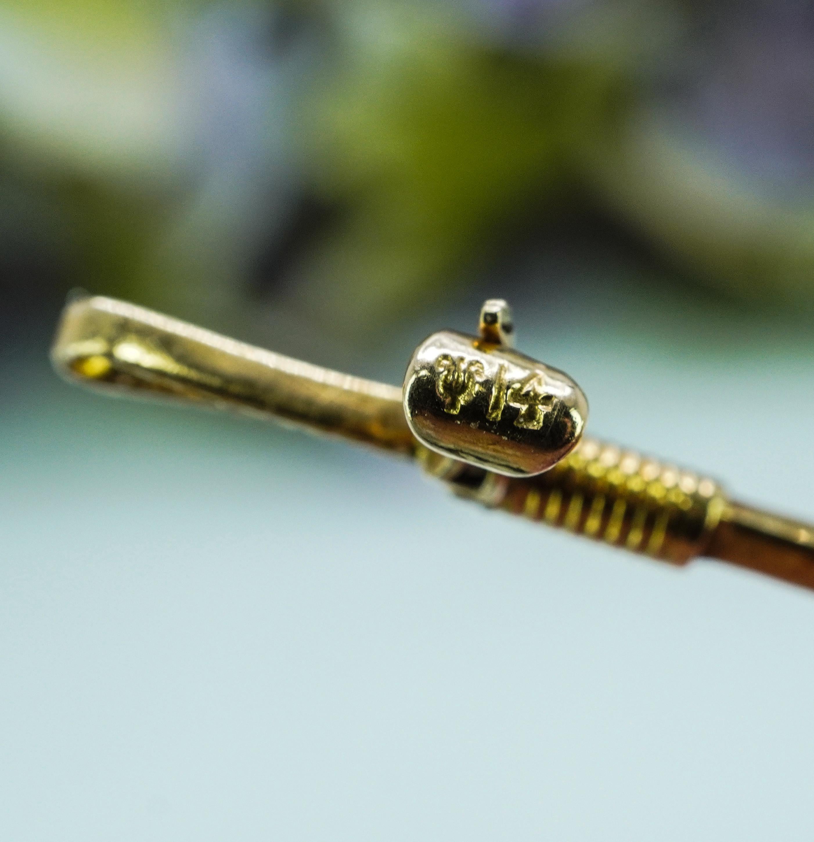 Edwardian Sloan & Co Diamant Rubin Alte Mine Diamant 14K Gold Hufeisen Brosche im Angebot 1