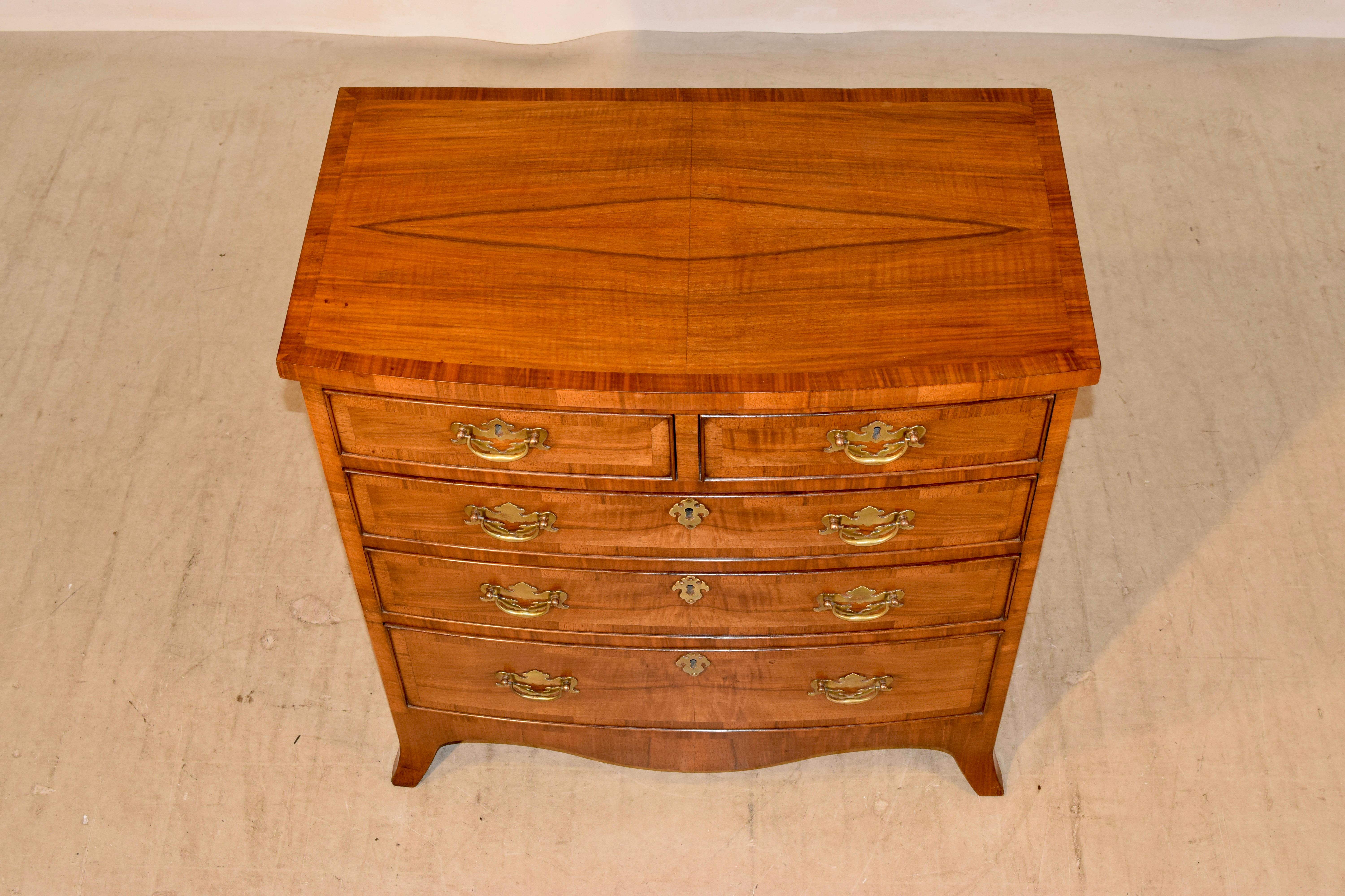 Rosewood Edwardian Small English Chest, c. 1920 For Sale