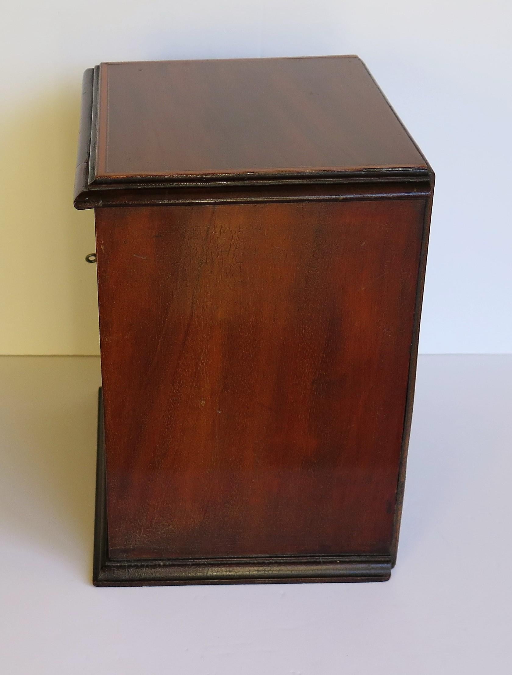Edwardian Small Table Cabinet or Inlaid Box Lockable with Key, Ca.1905  1