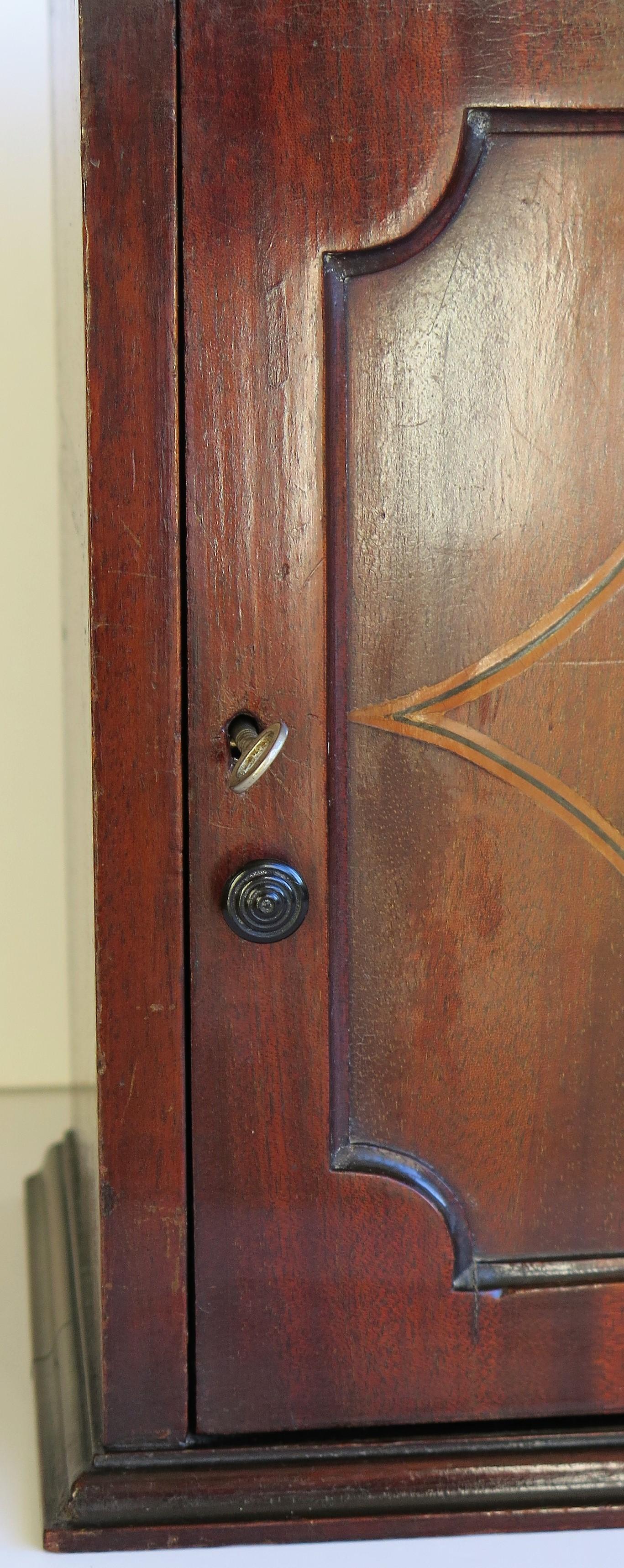 Edwardian Small Table Cabinet or Inlaid Box Lockable with Key, Ca.1905  2