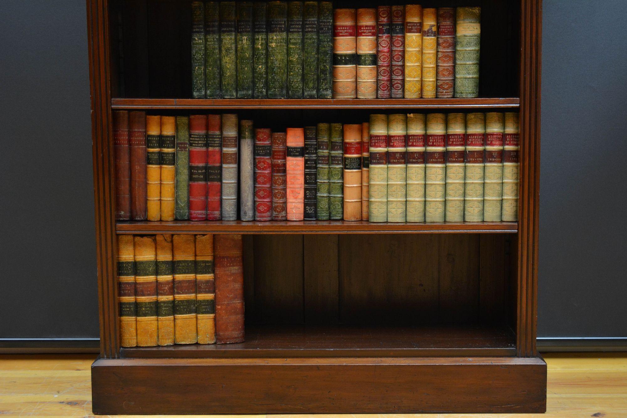 Edwardian Solid Mahogany Open Bookcase 5