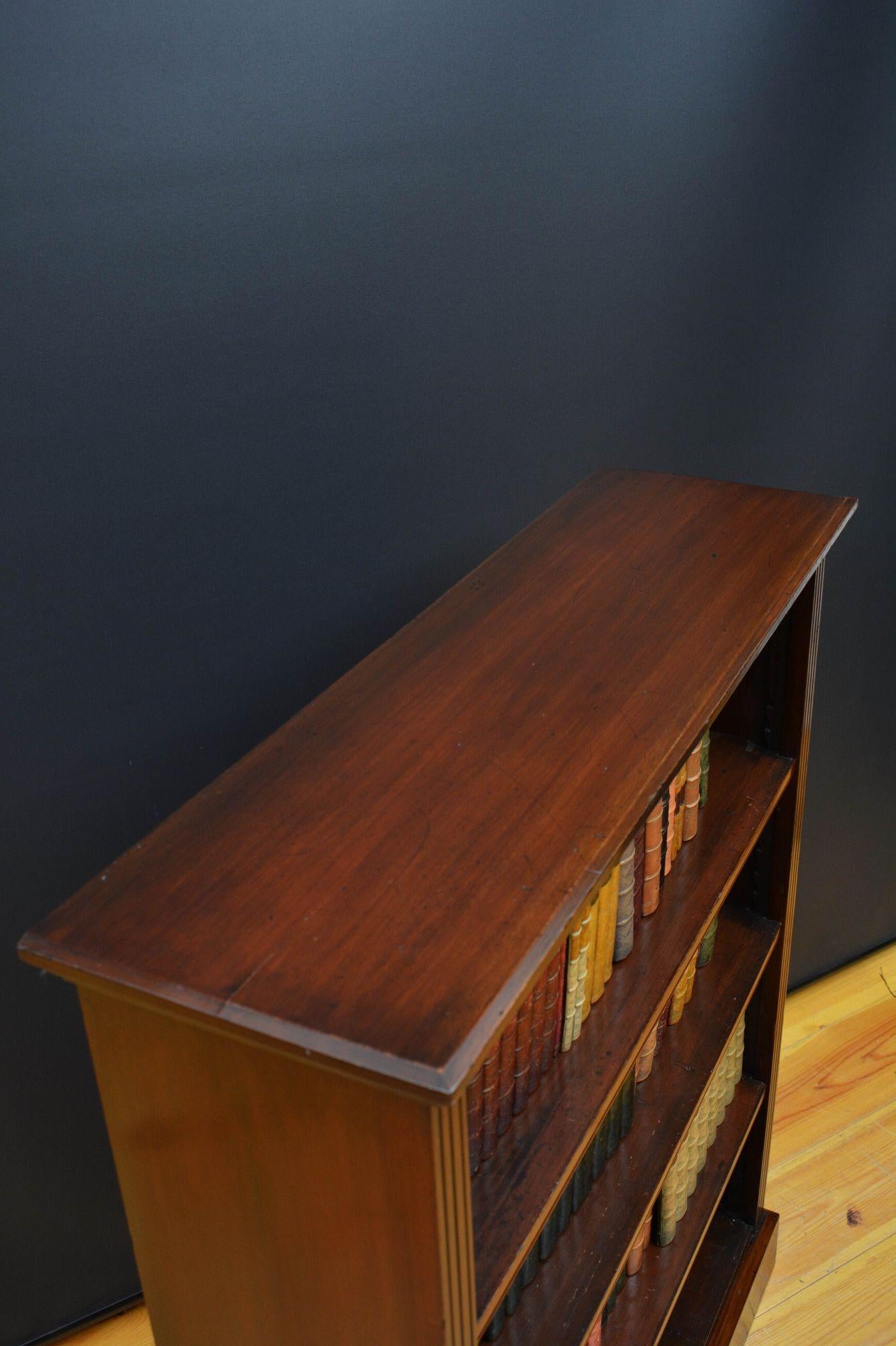 20th Century Edwardian Solid Mahogany Open Bookcase