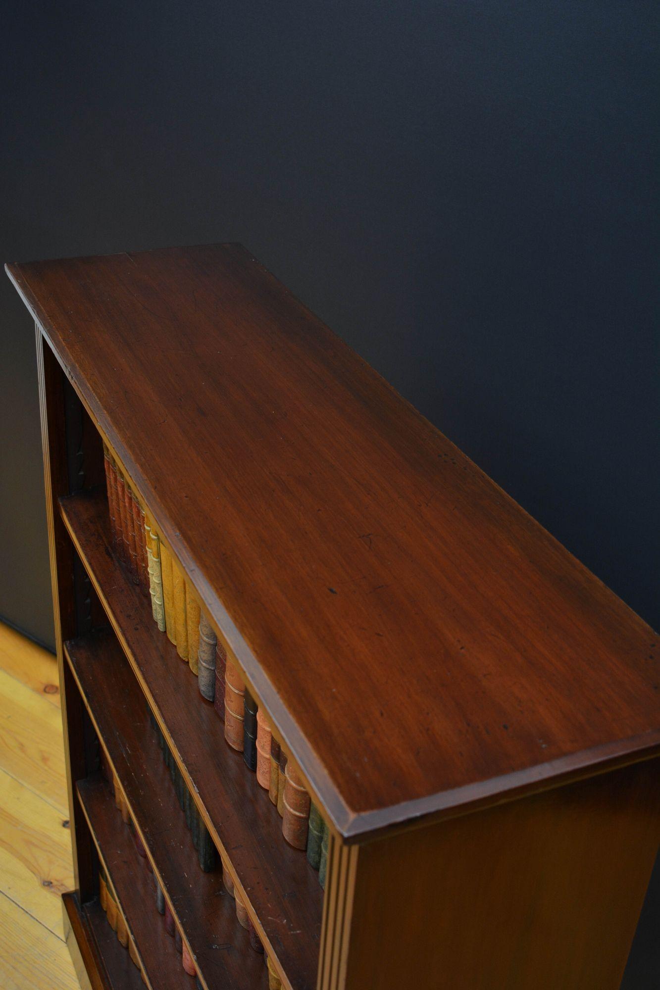 Edwardian Solid Mahogany Open Bookcase 1