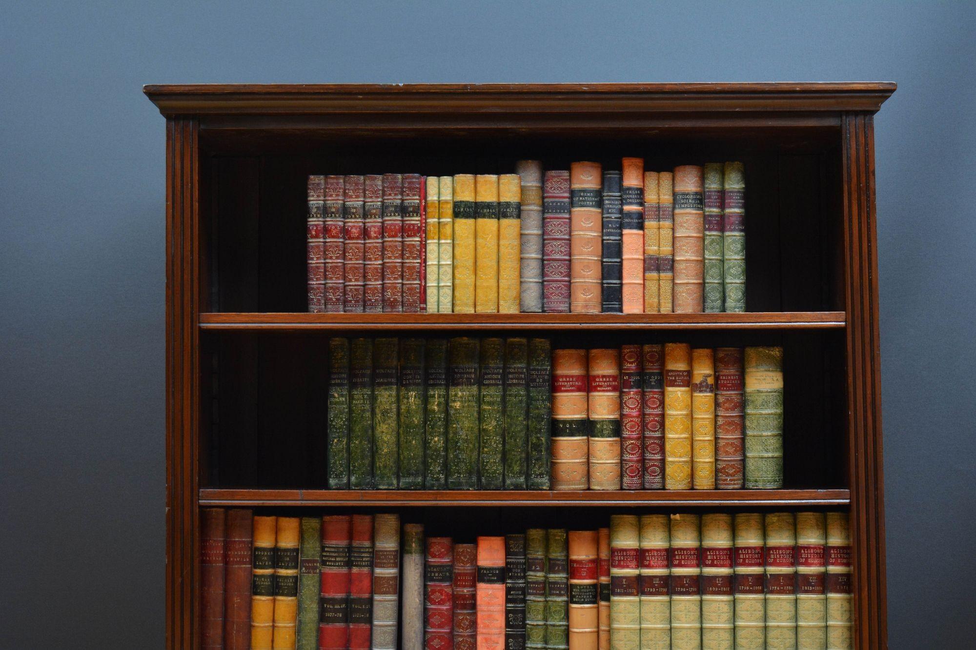 Edwardian Solid Mahogany Open Bookcase 4
