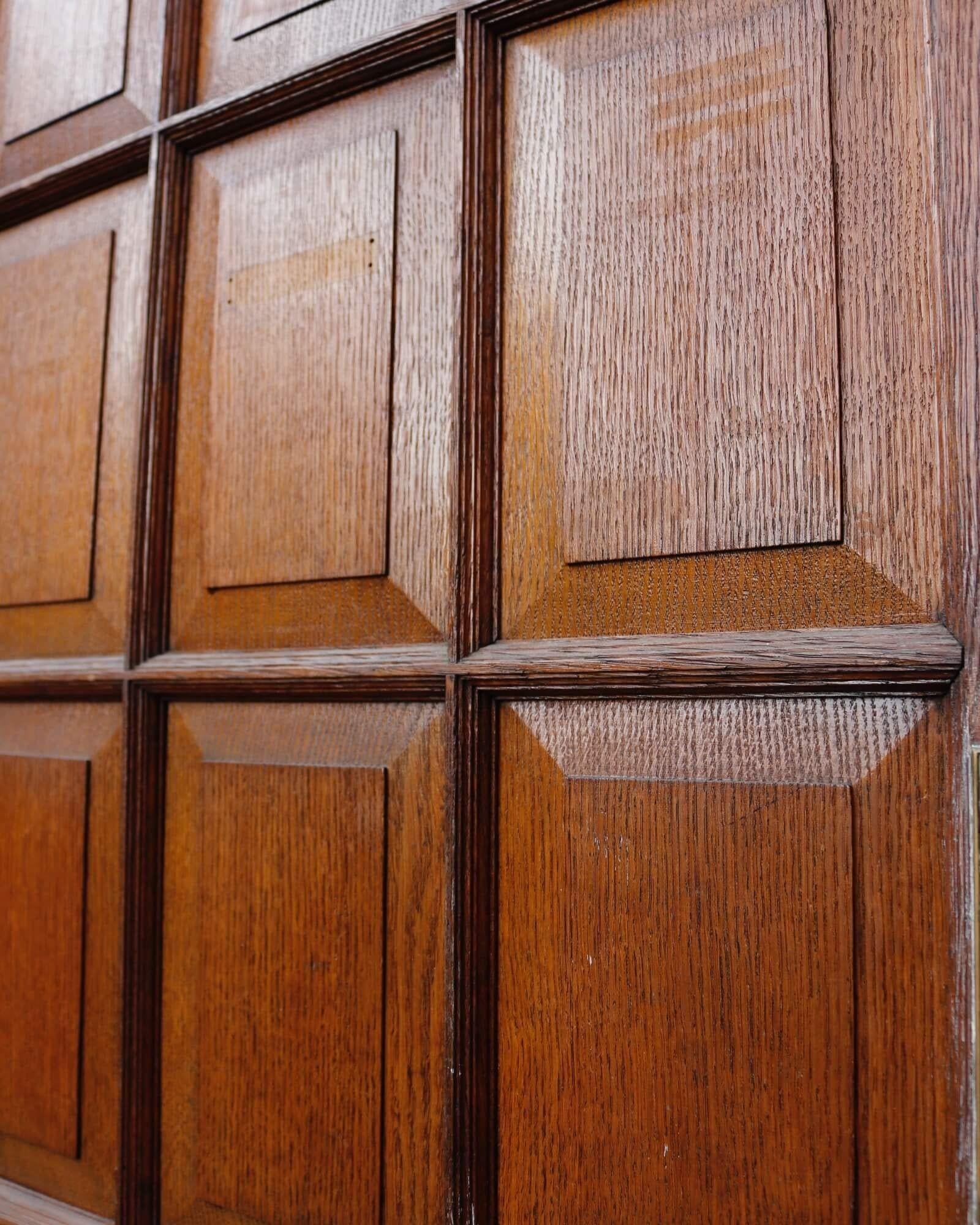 English Edwardian Solid Oak Internal or External Door For Sale