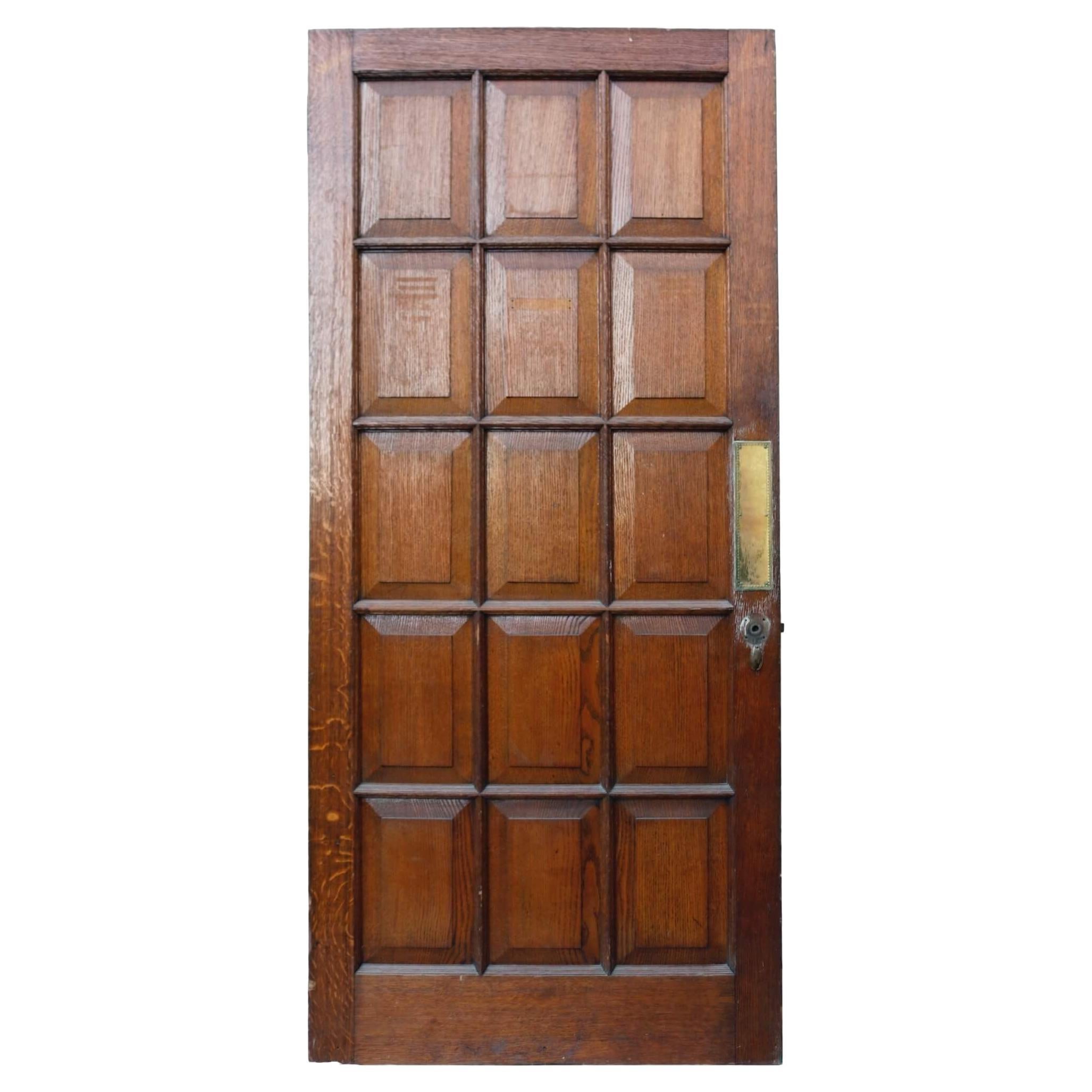 Edwardian Solid Oak Internal or External Door For Sale