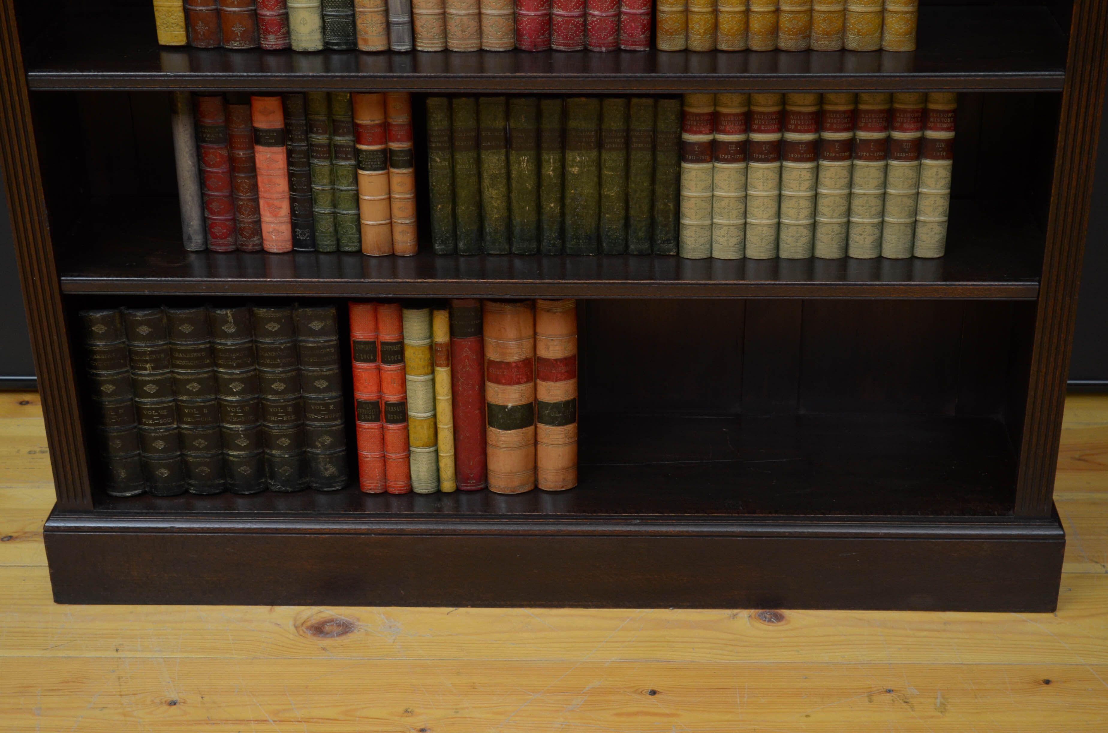 Offener Bücherregal aus massiver Eiche im viktorianischen Stil im Angebot 5