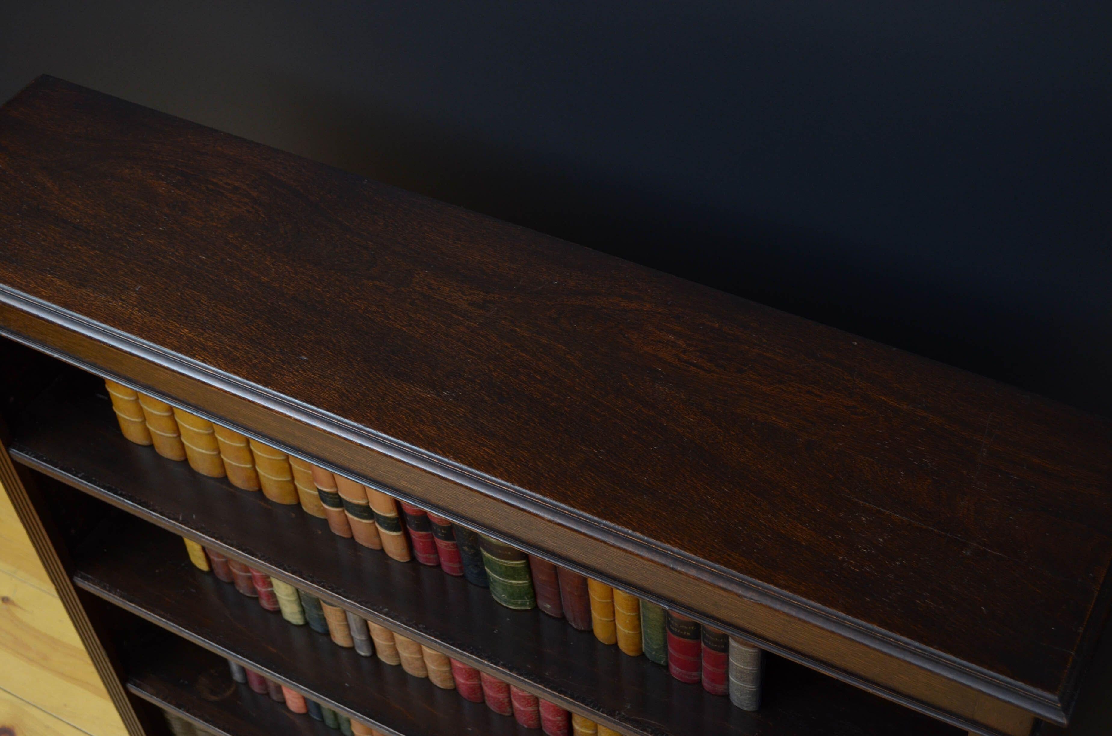 Offener Bücherregal aus massiver Eiche im viktorianischen Stil (Eichenholz) im Angebot