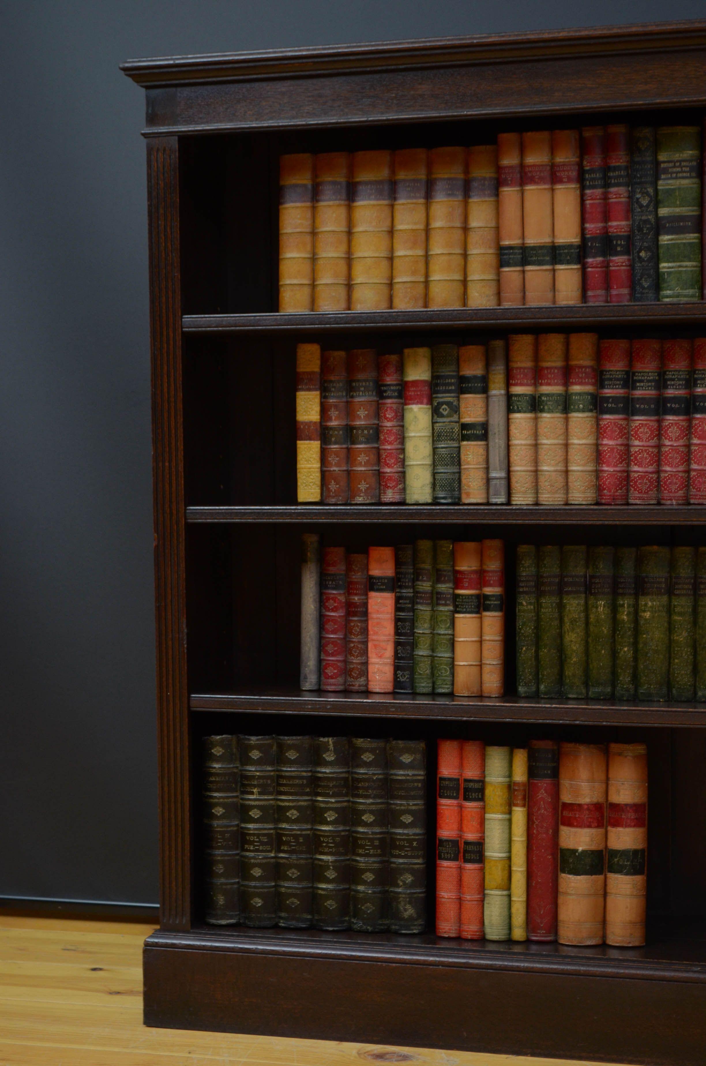 Offener Bücherregal aus massiver Eiche im viktorianischen Stil im Angebot 3